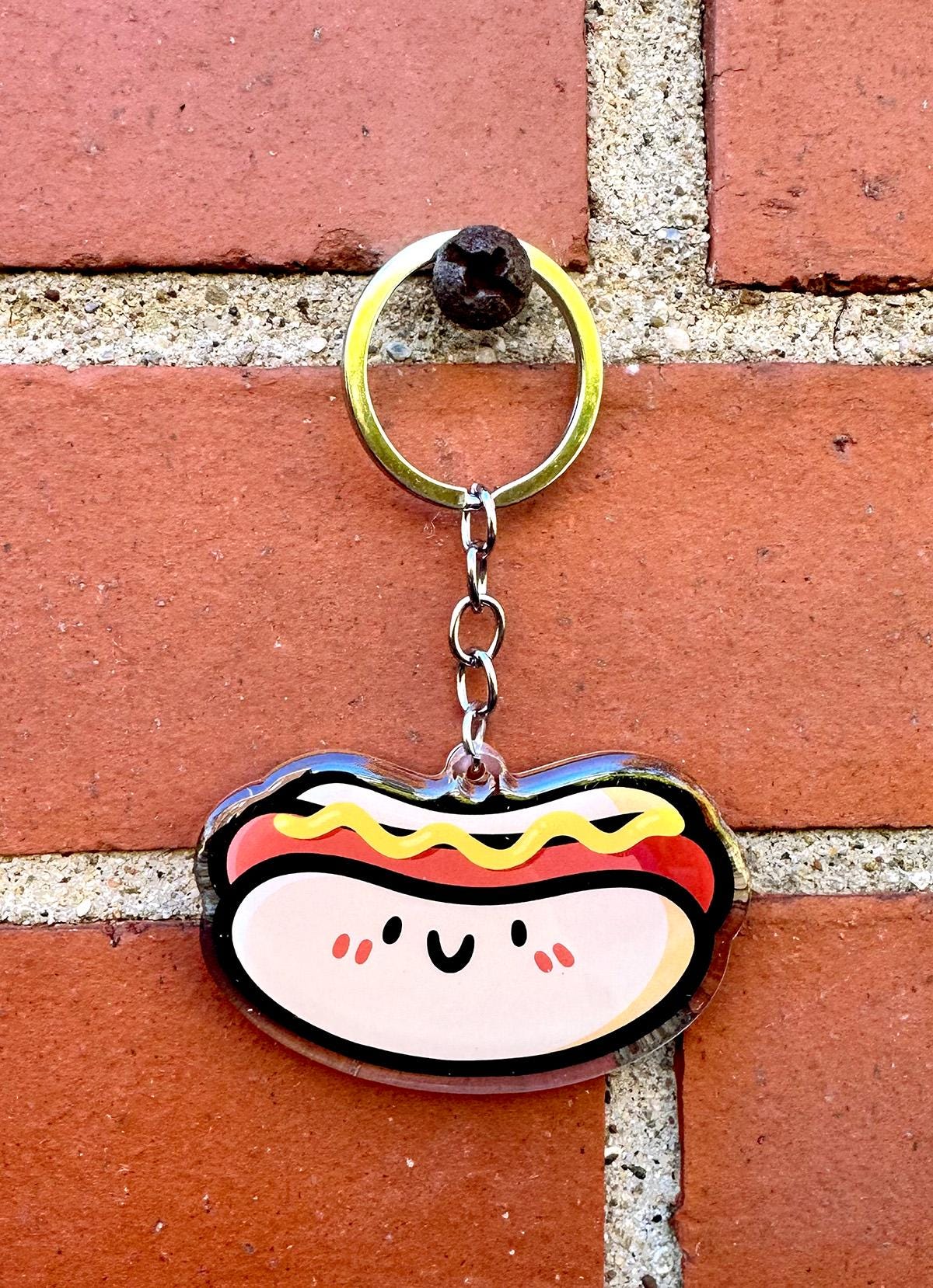 Hot Dog Keychain (Mustard)