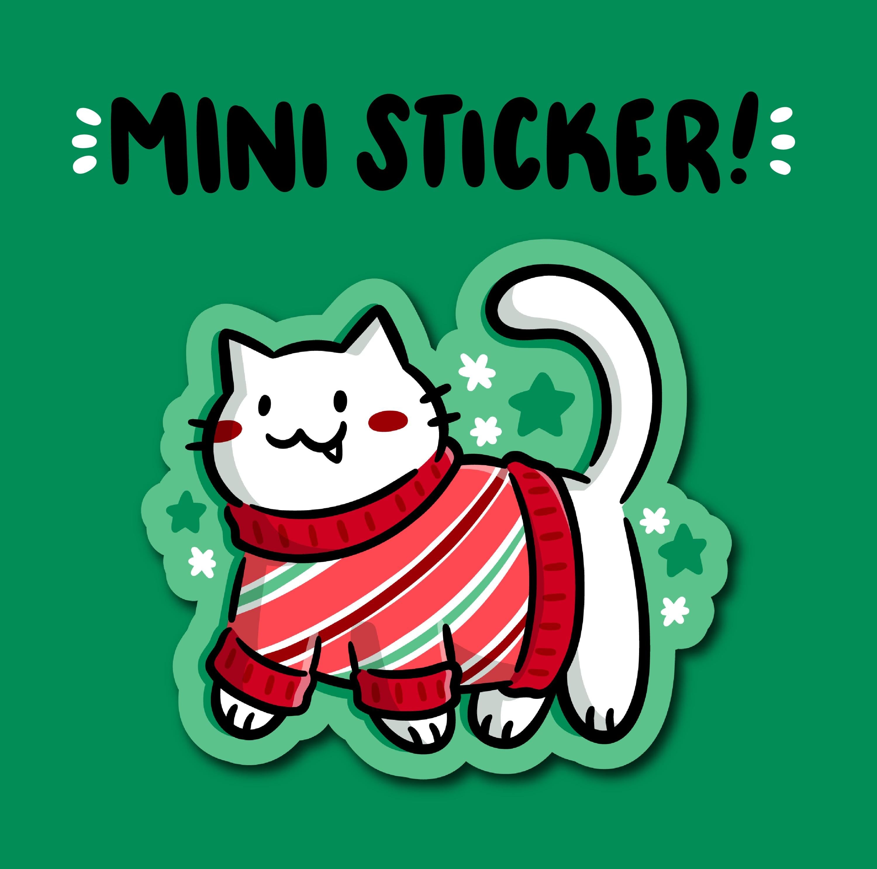 Christmas Sweater Cat Mini Sticker