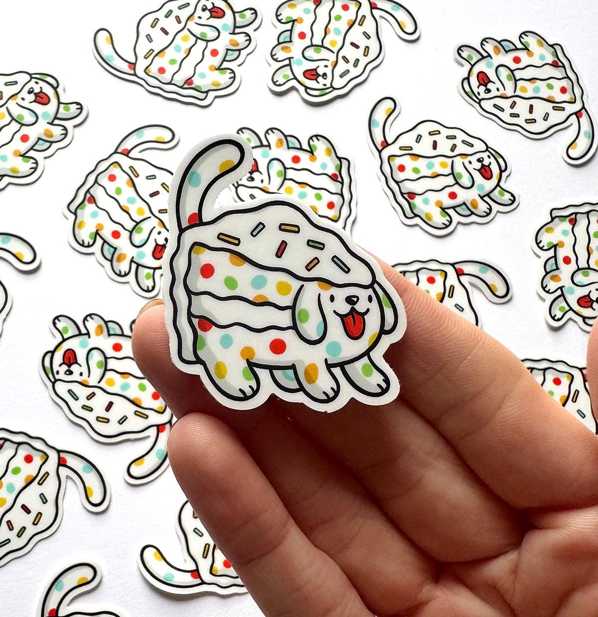 Sprinkle Cake Dog Mini Sticker