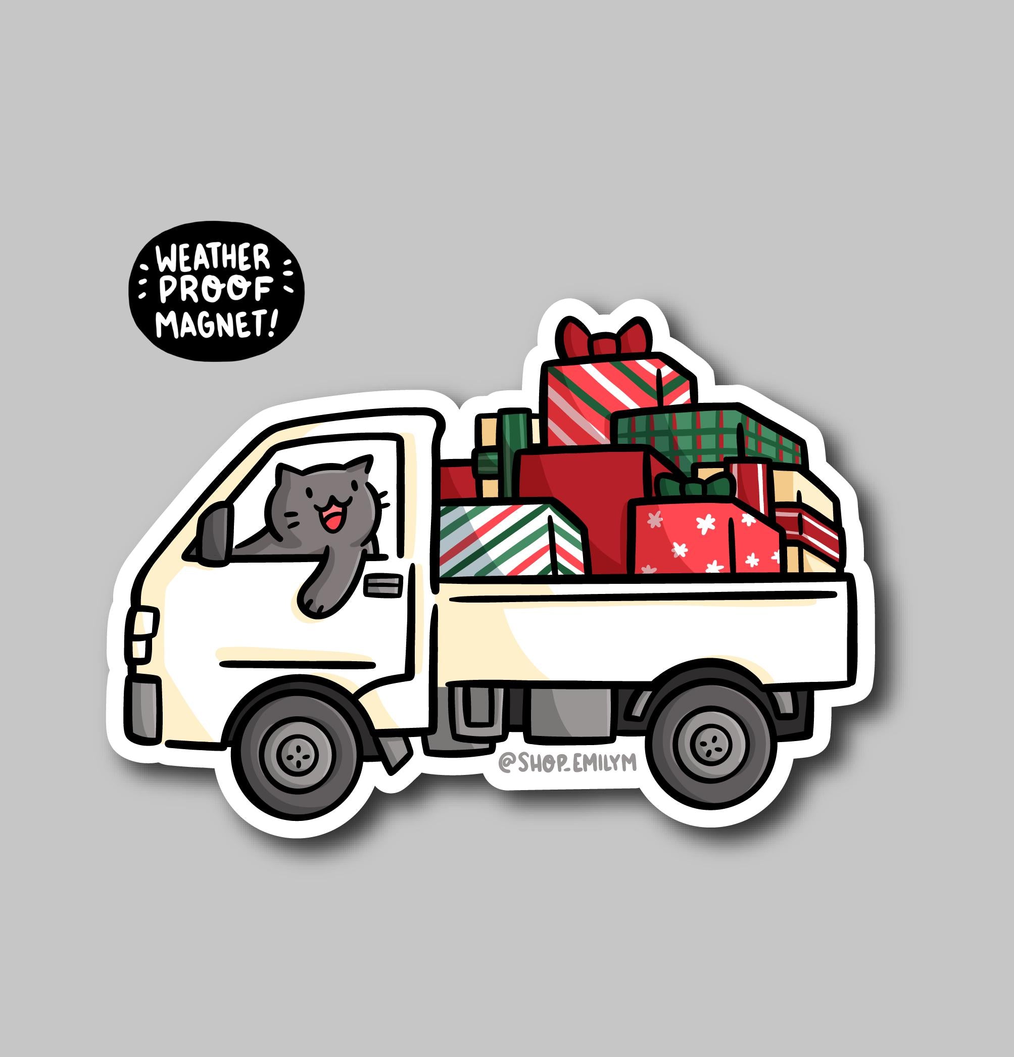Christmas Truck Magnet