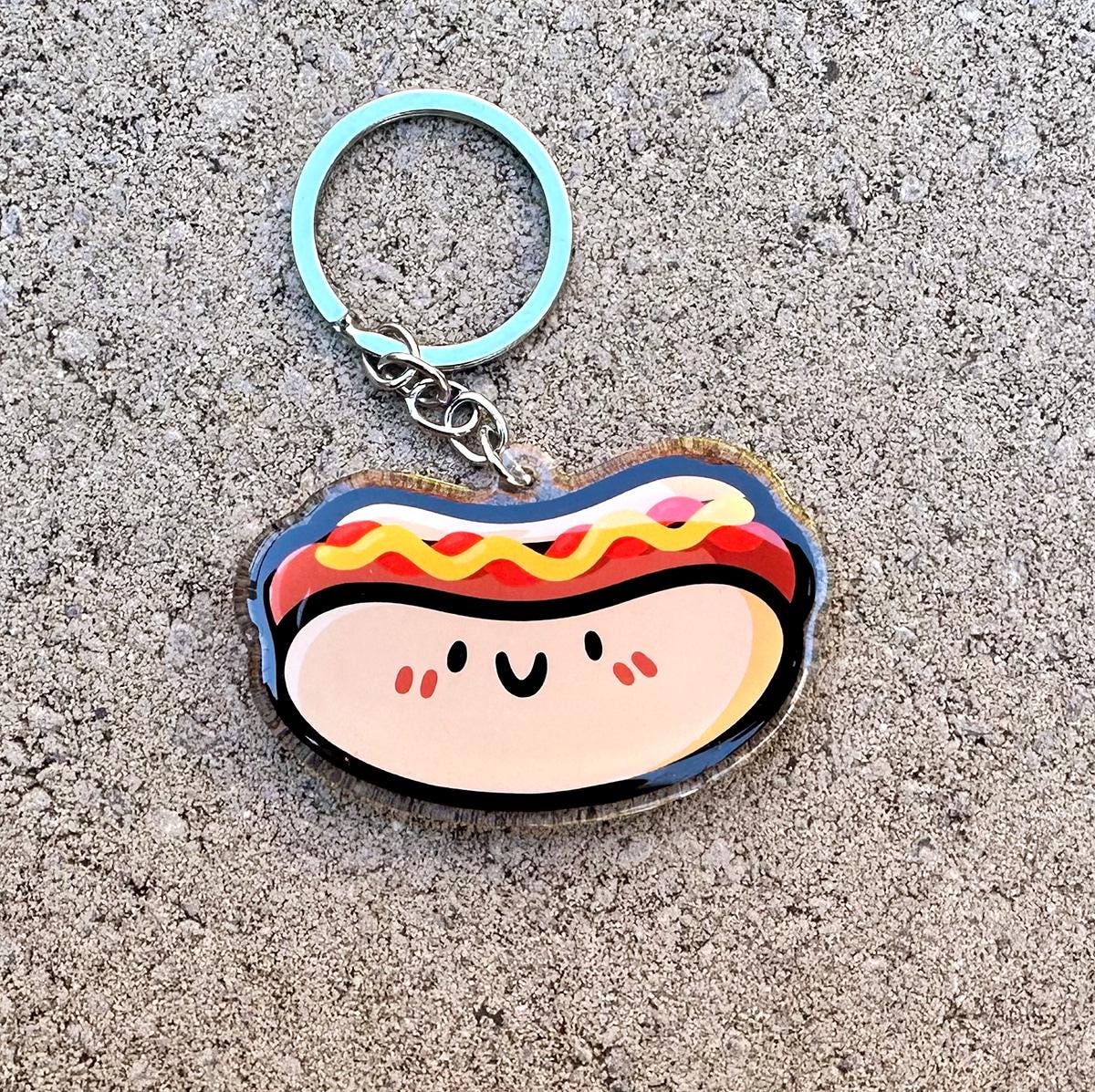 Hot Dog Keychain (Ketchup & Mustard)