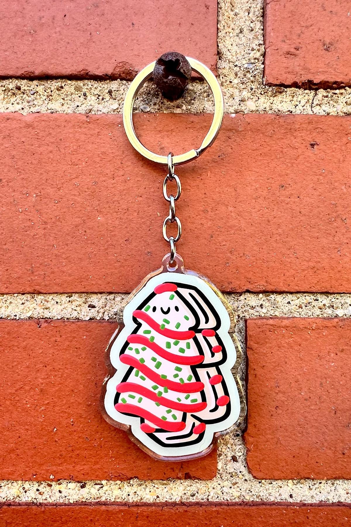 Christmas Tree Cake Keychain