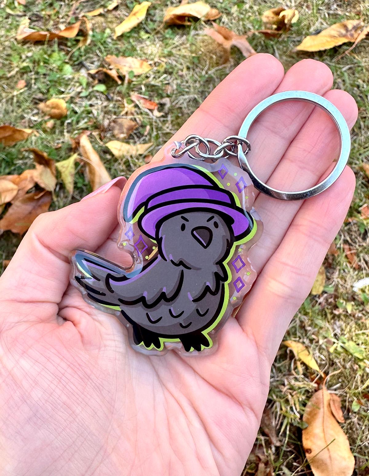 Witch Crow Keychain