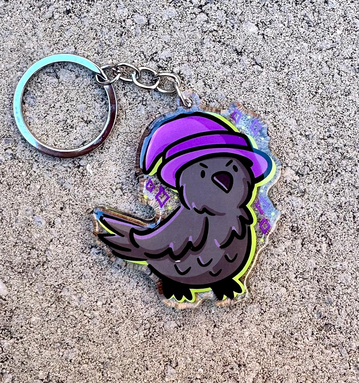 Witch Crow Keychain