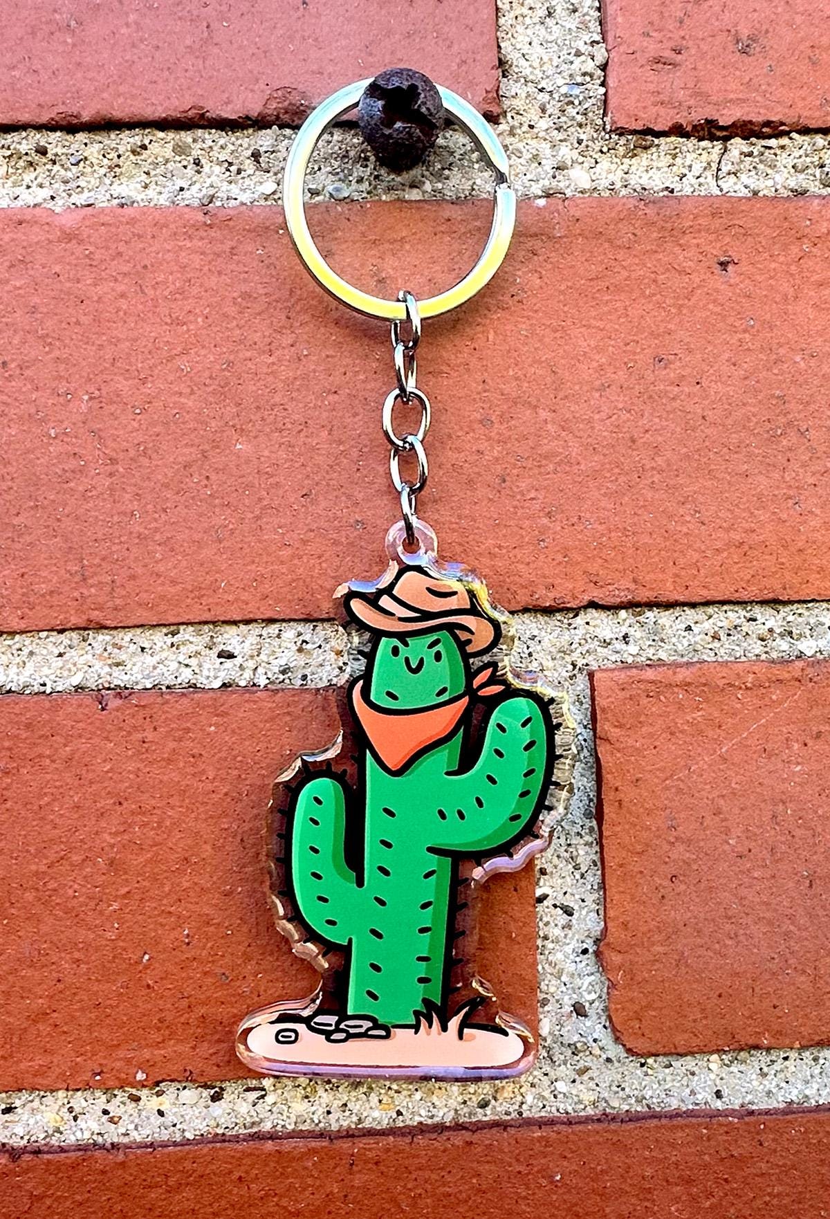 Cowboy Cactus Keychain
