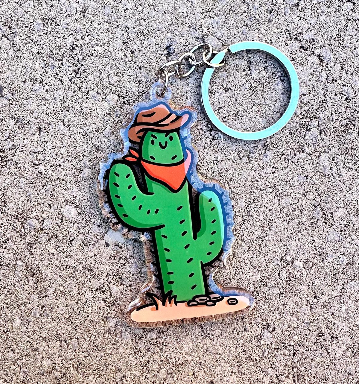 Cowboy Cactus Keychain