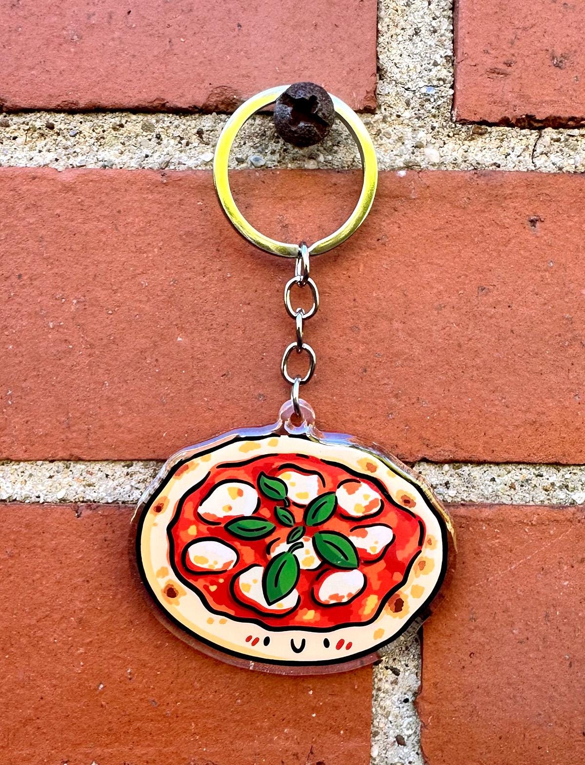 Margherita Pizza Keychain