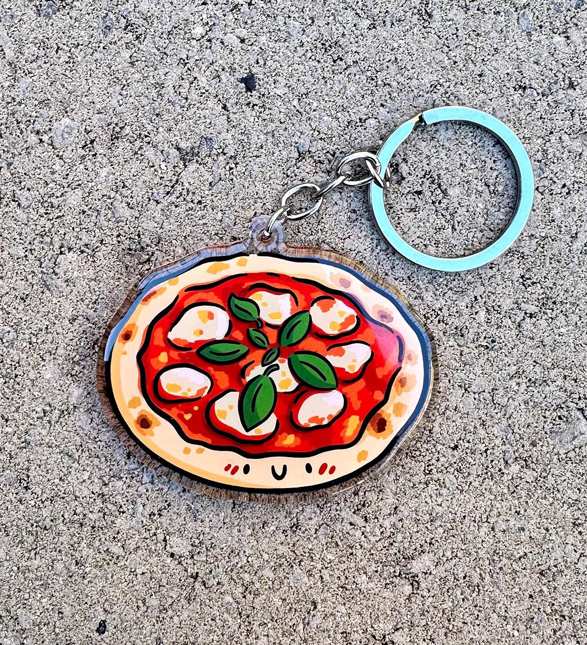 Margherita Pizza Keychain