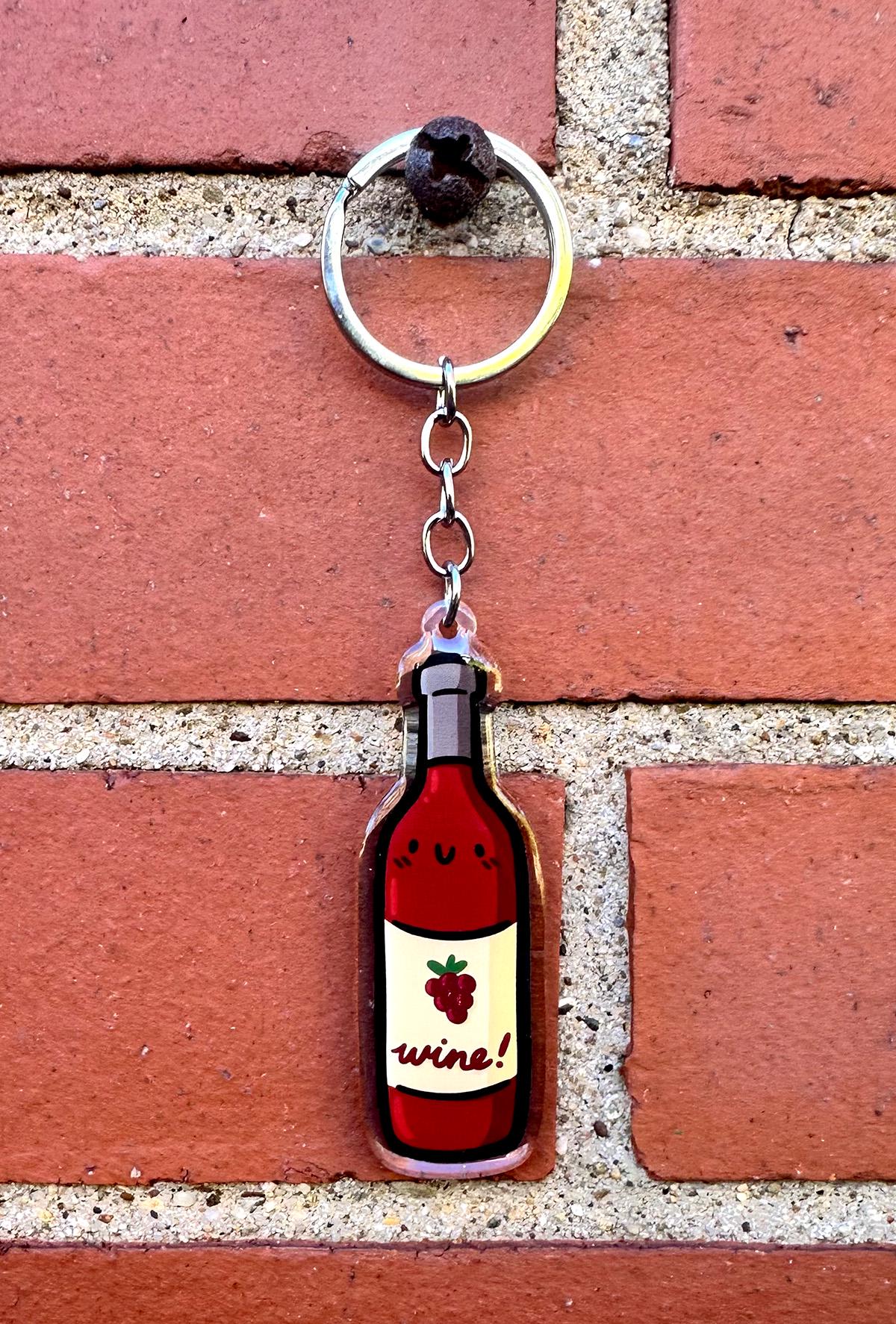 Wine Bottle Keychain