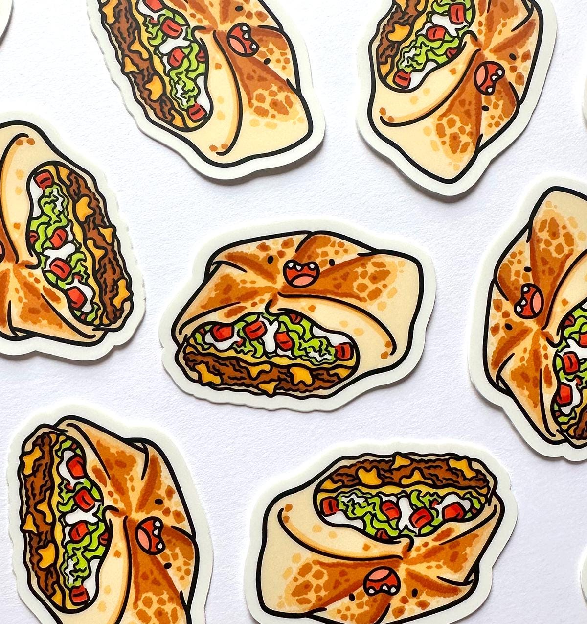 Crunchy Taco Wrap Mini Sticker