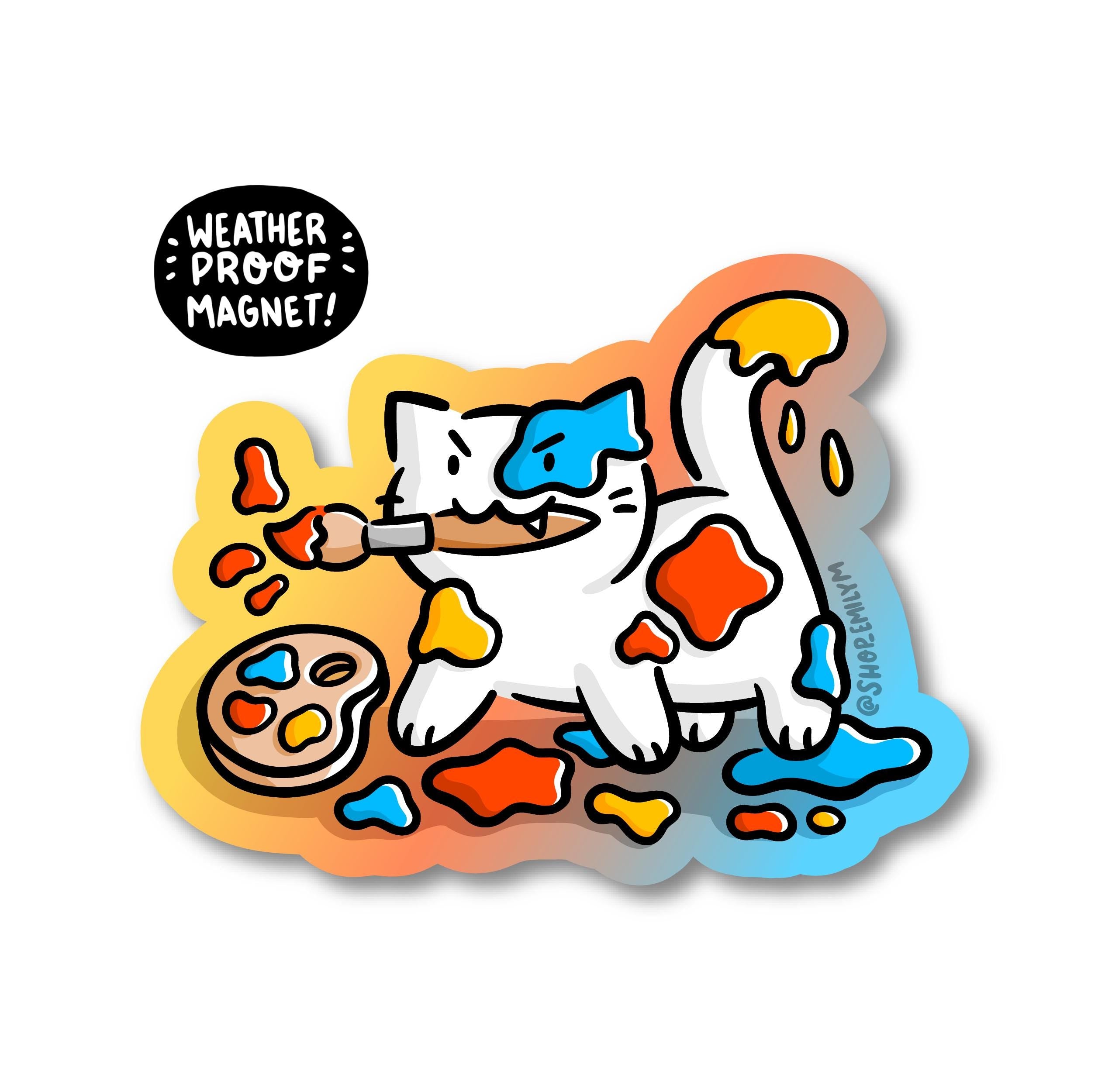 Painting Cat Magnet