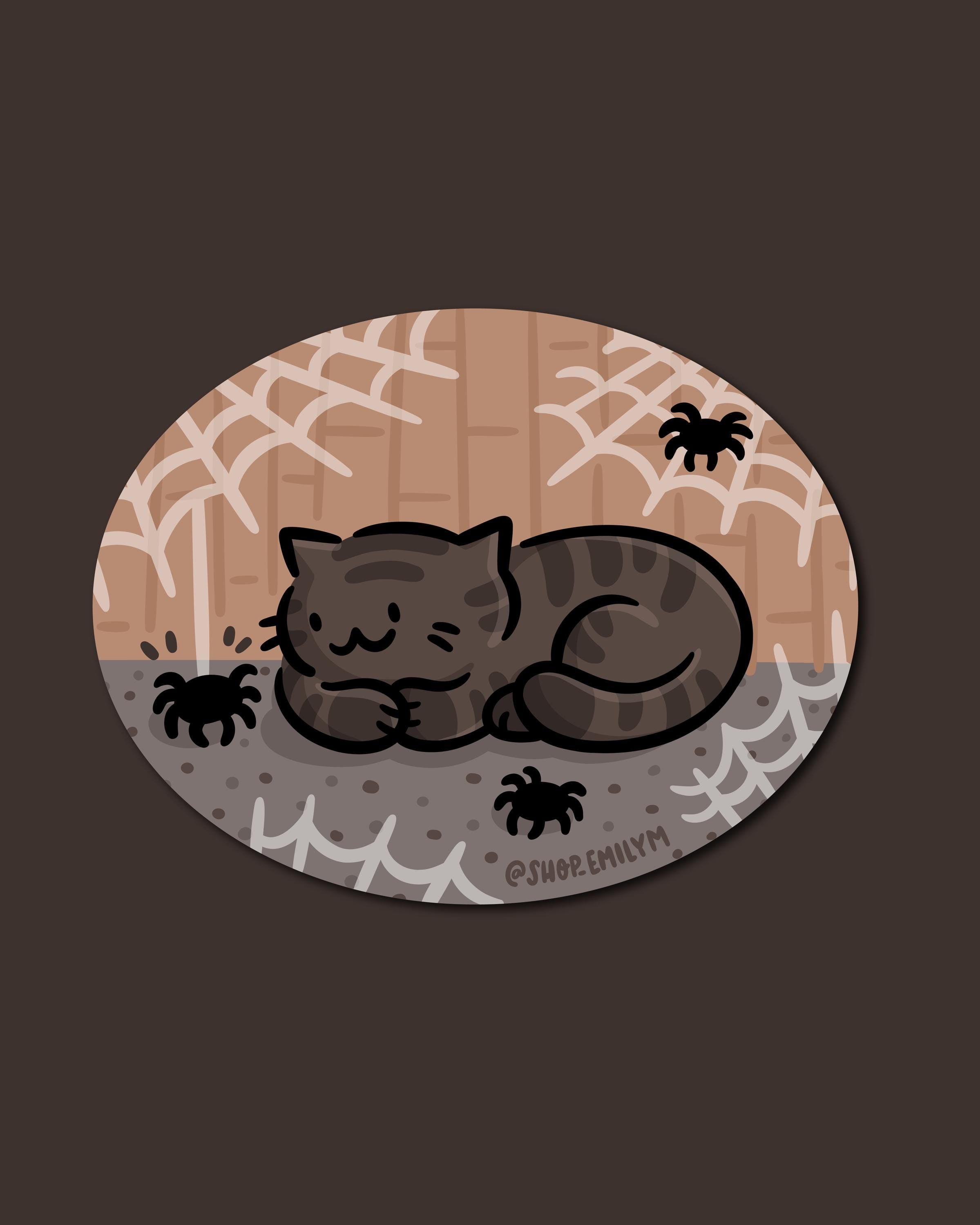 Spiderweb Cat Magnet