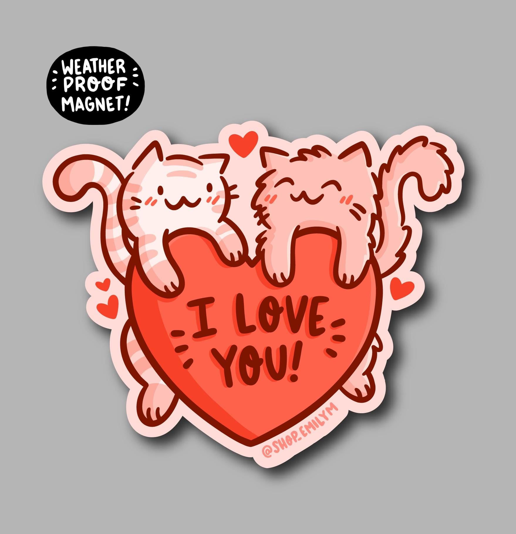 I Love You Cats Magnet