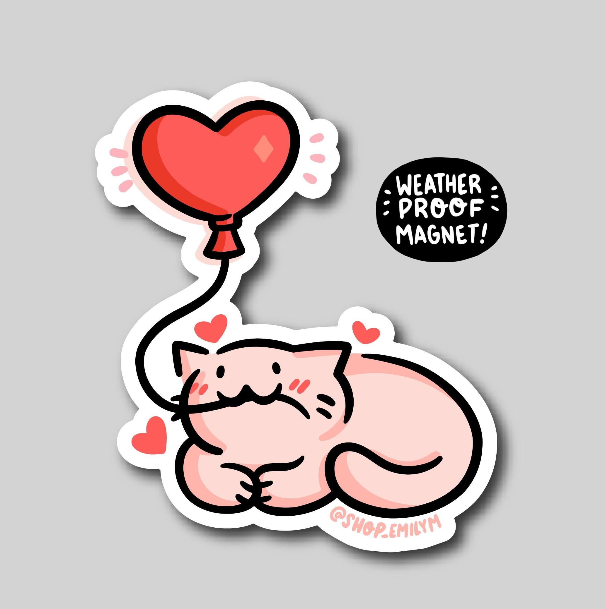 Heart Balloon Cat Magnet