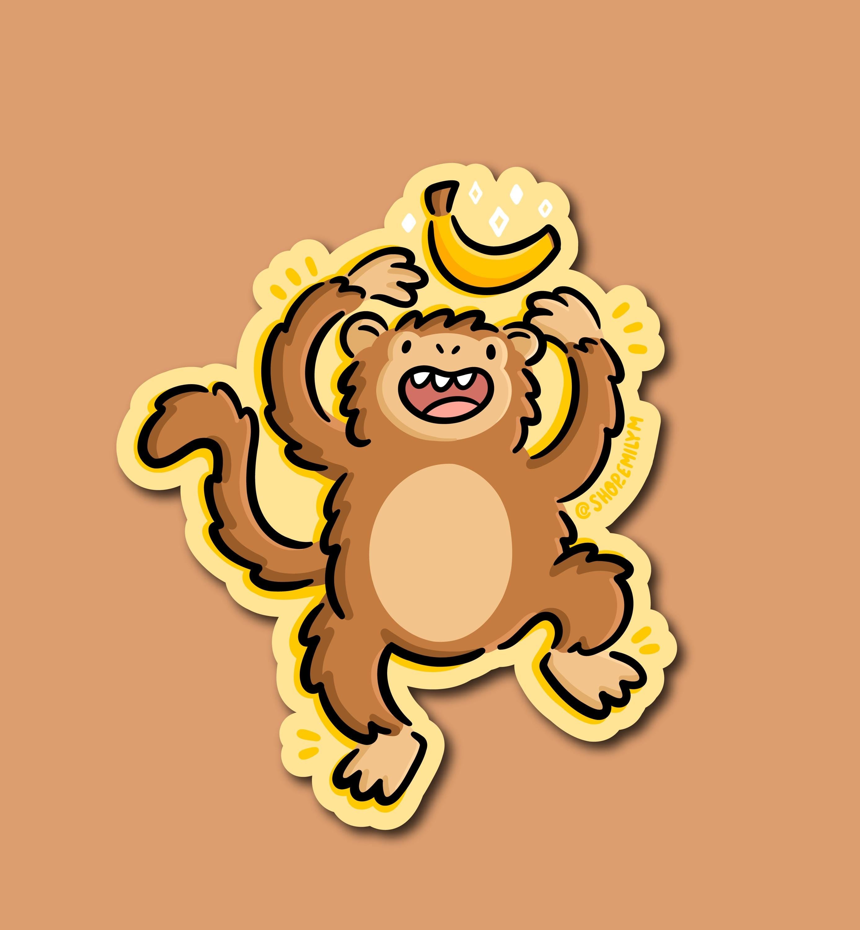 Banana Monkey Sticker