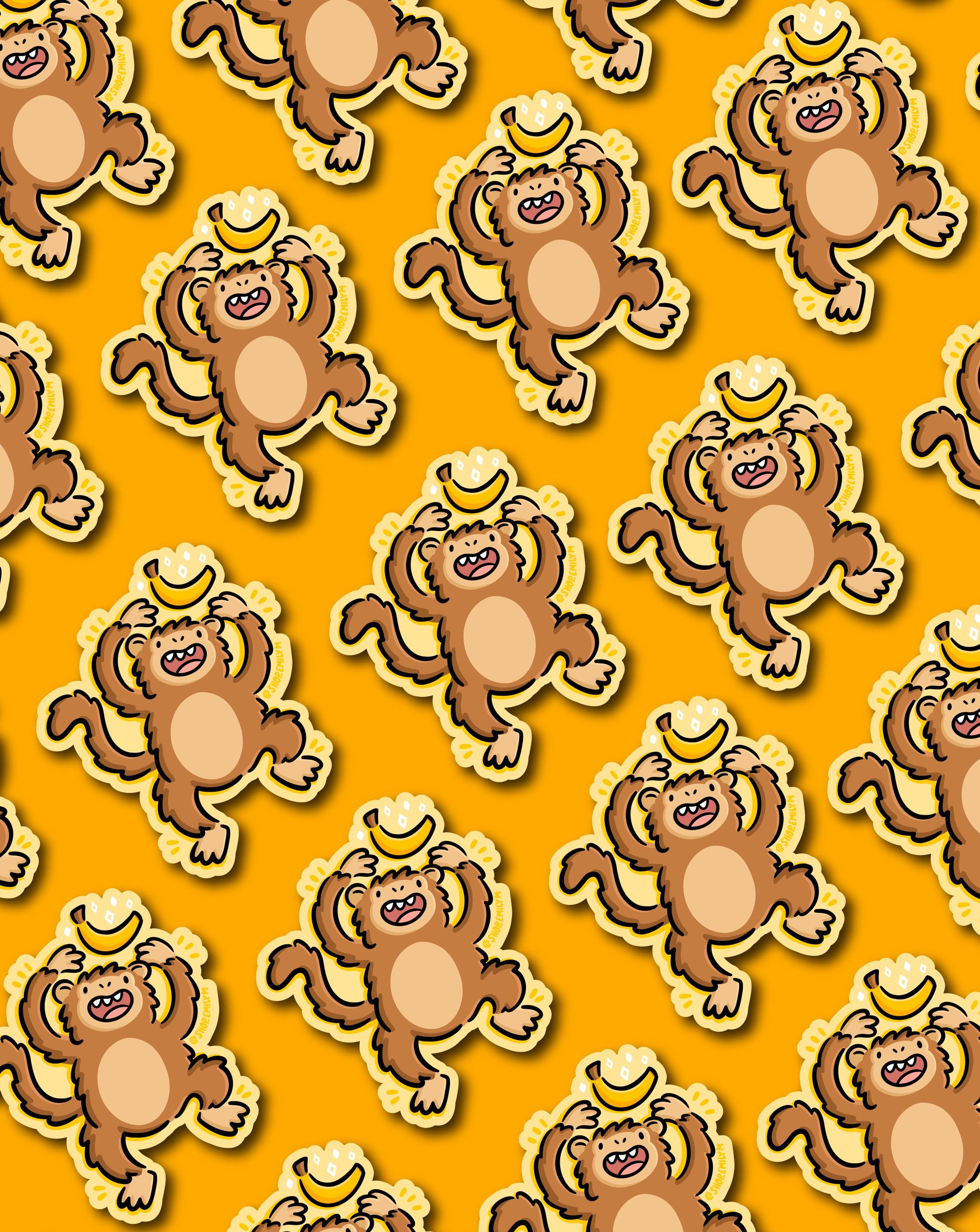 Banana Monkey Magnet