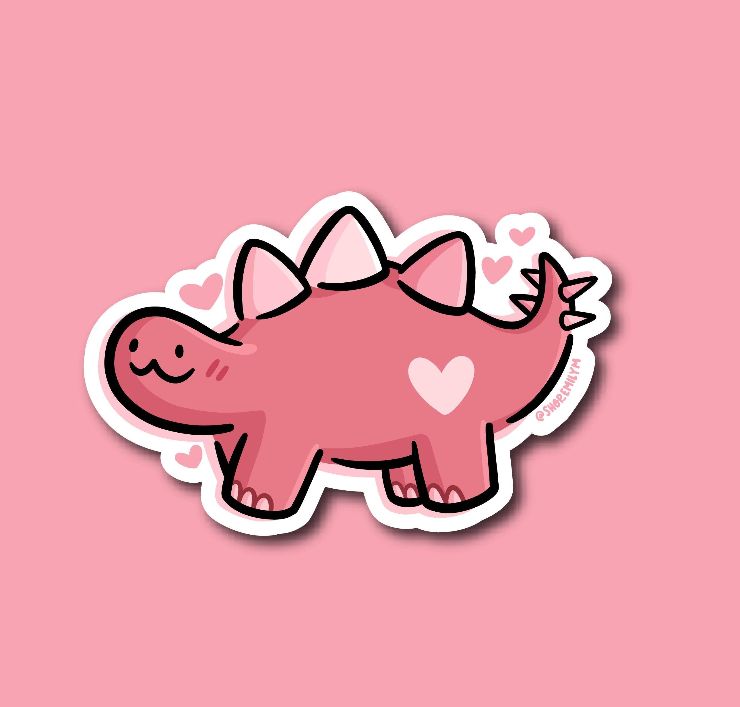 Pink Stegosaurus Sticker