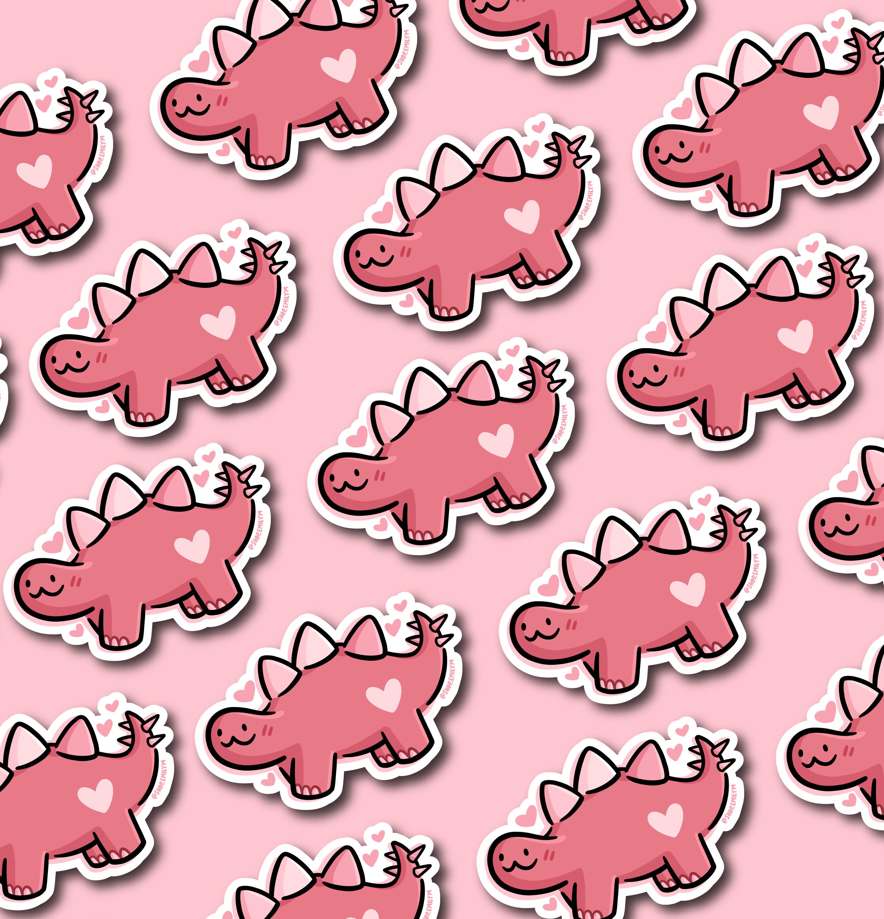 Pink Stegosaurus Sticker