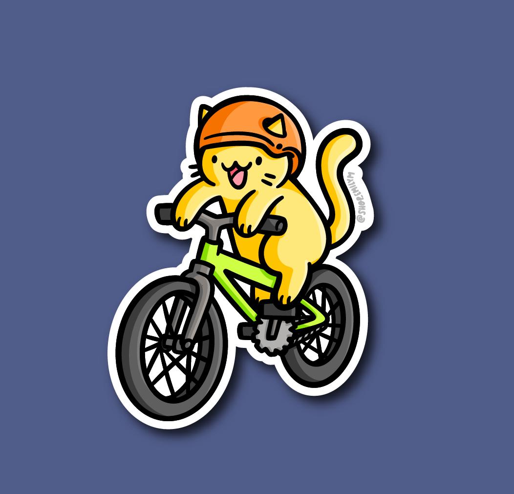 Biking Cat Magnet