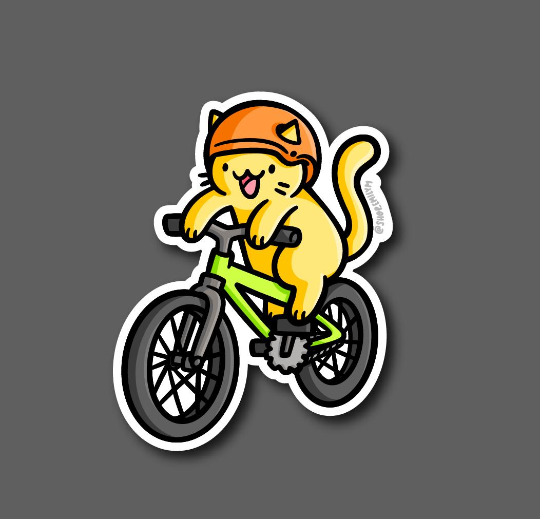 Biking Cat Magnet