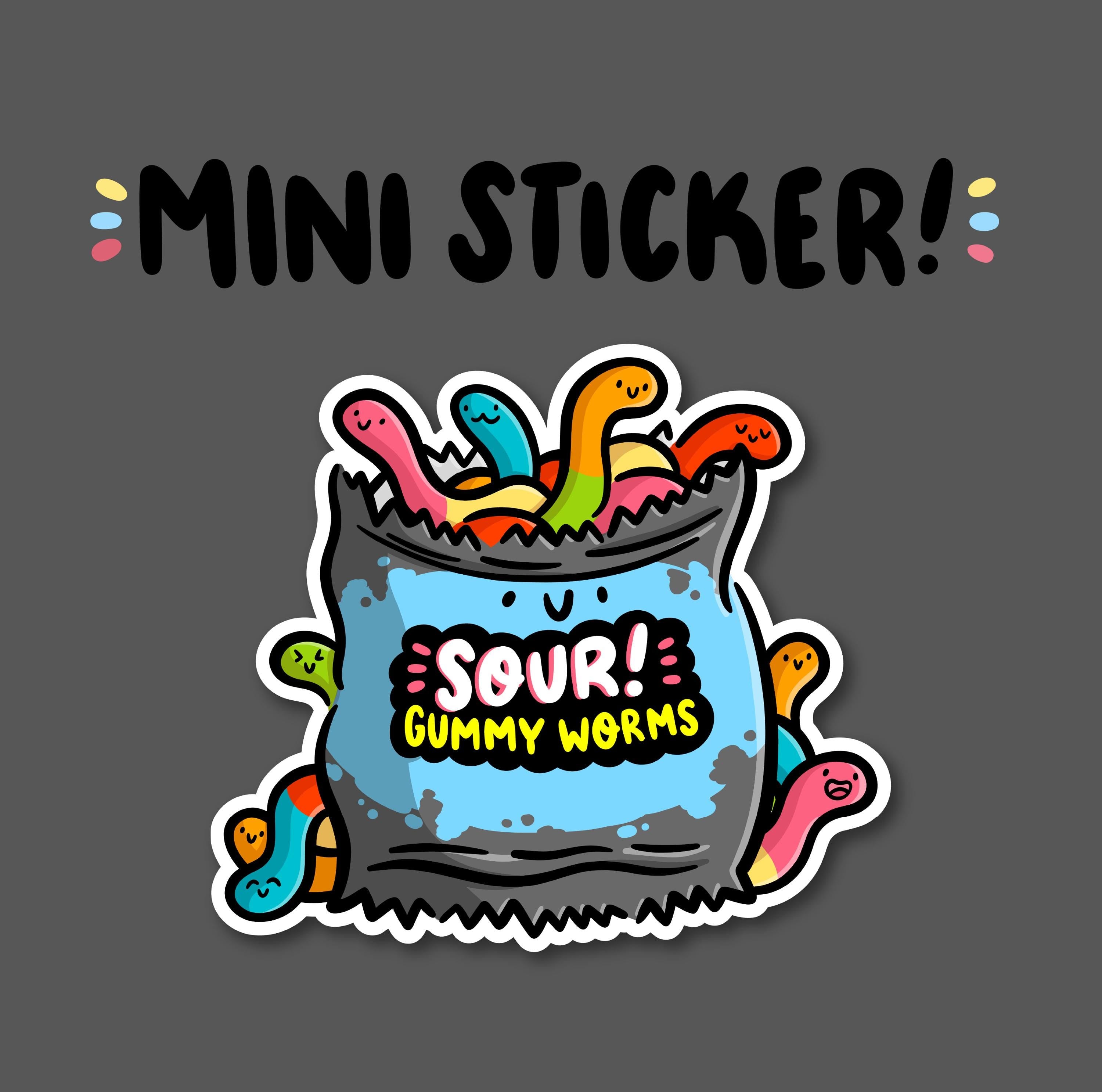 Gummy Worms Mini Sticker