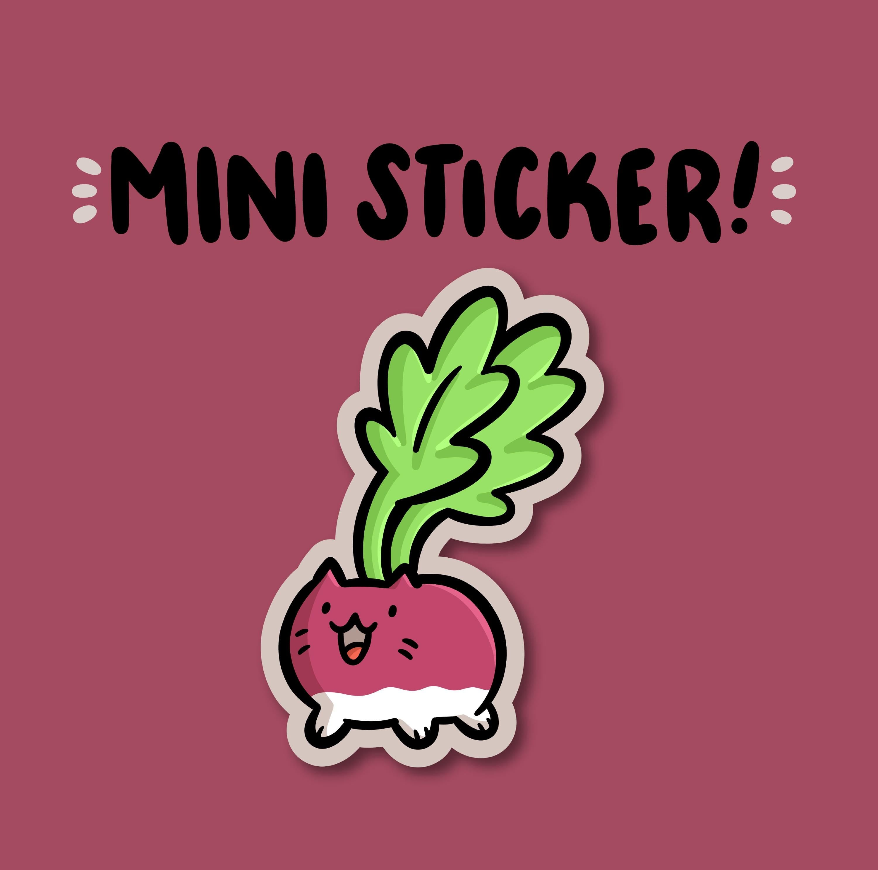 Radish Cat Mini Sticker