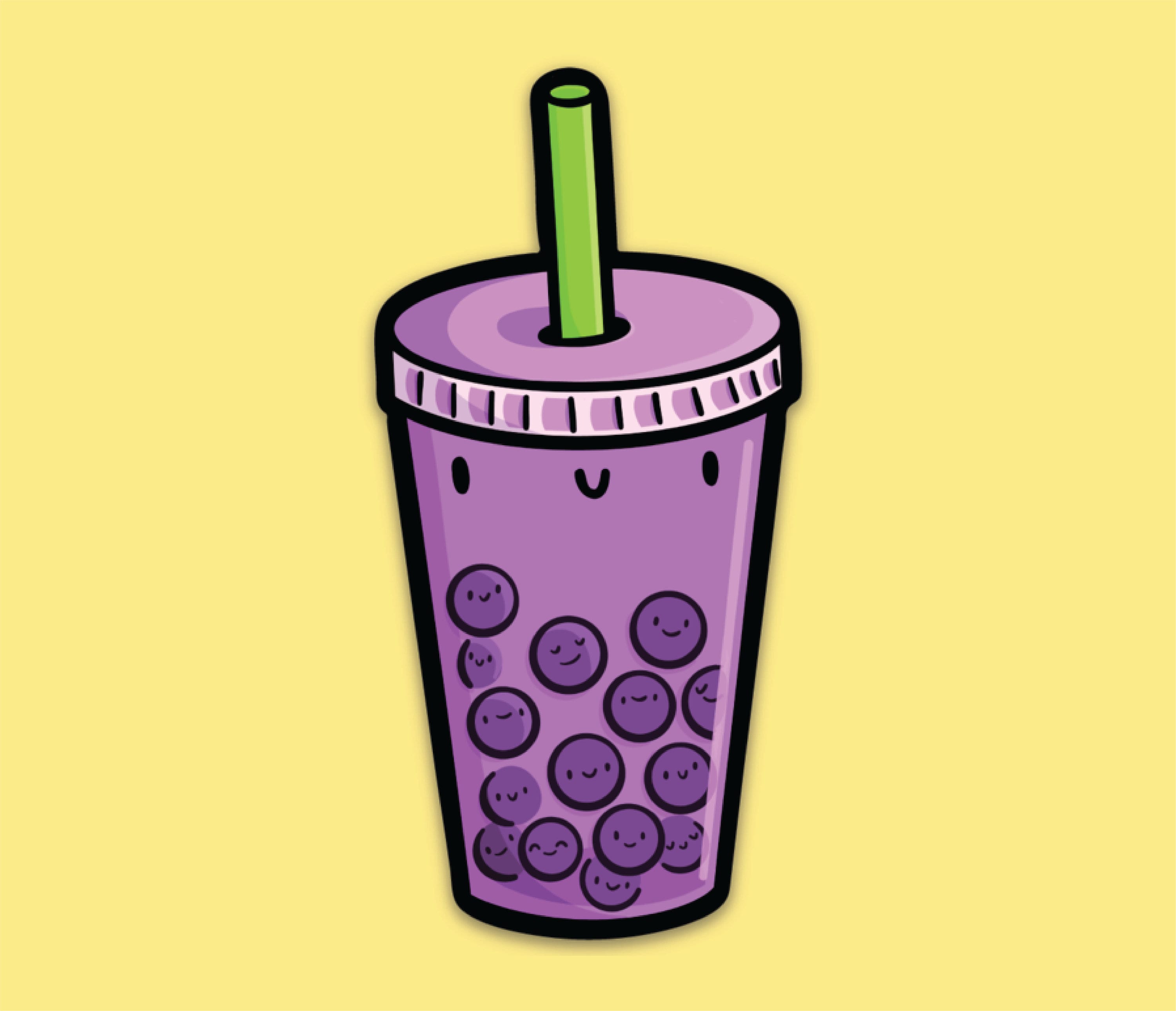 Bubble Tea Sticker (Taro)