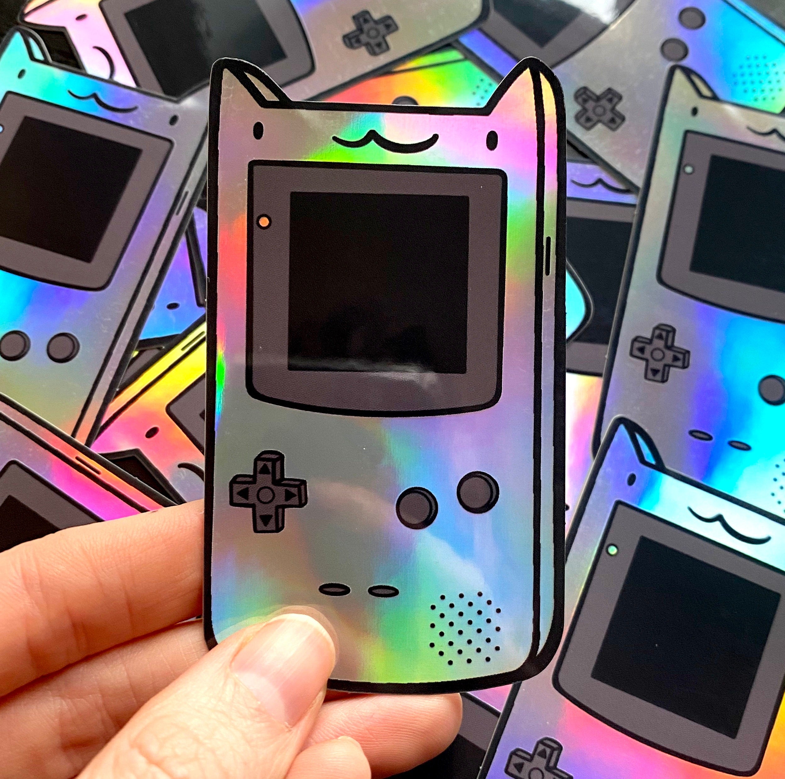 Video Game Cat Holographic Sticker