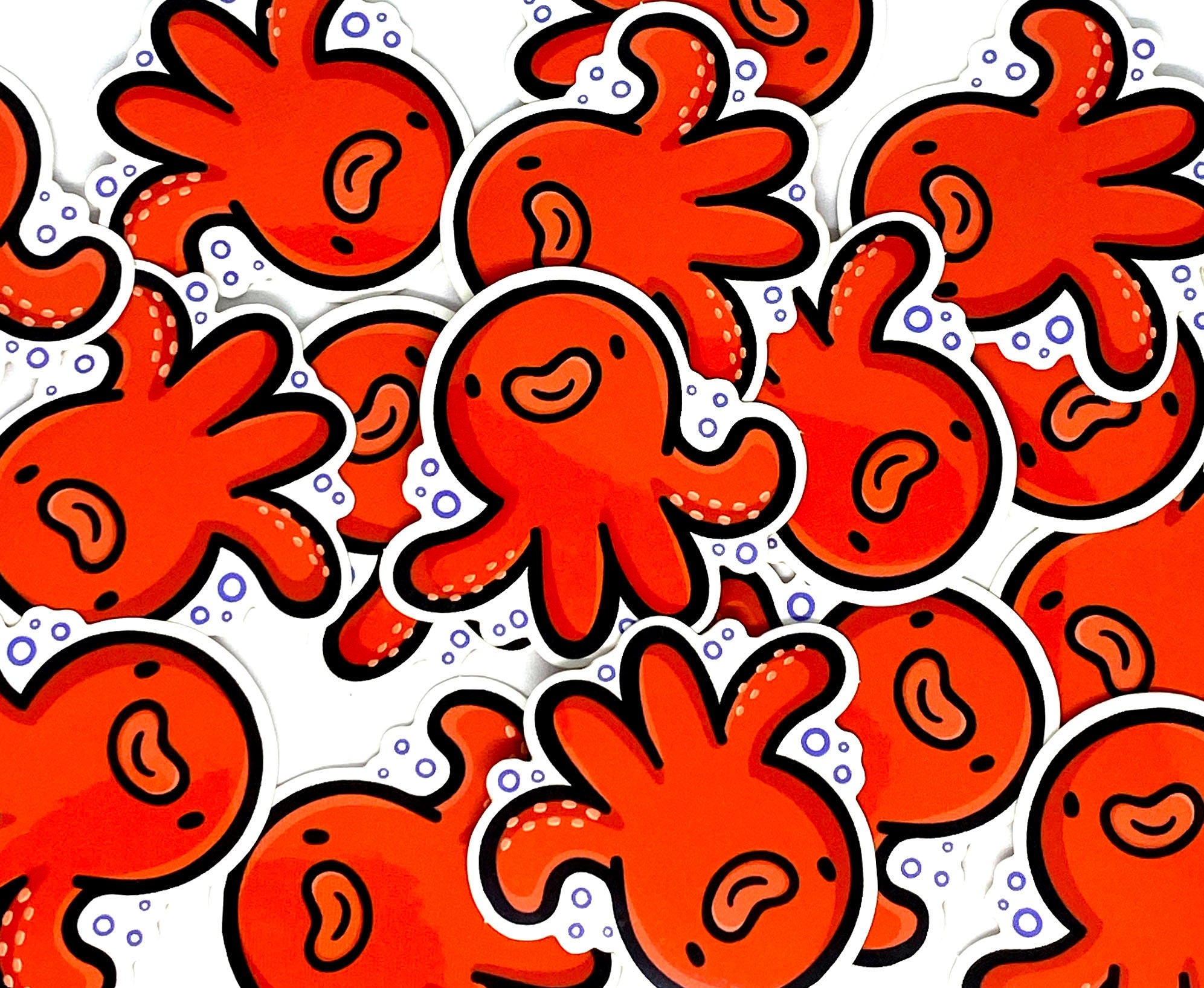 Red Octopus Mini Sticker