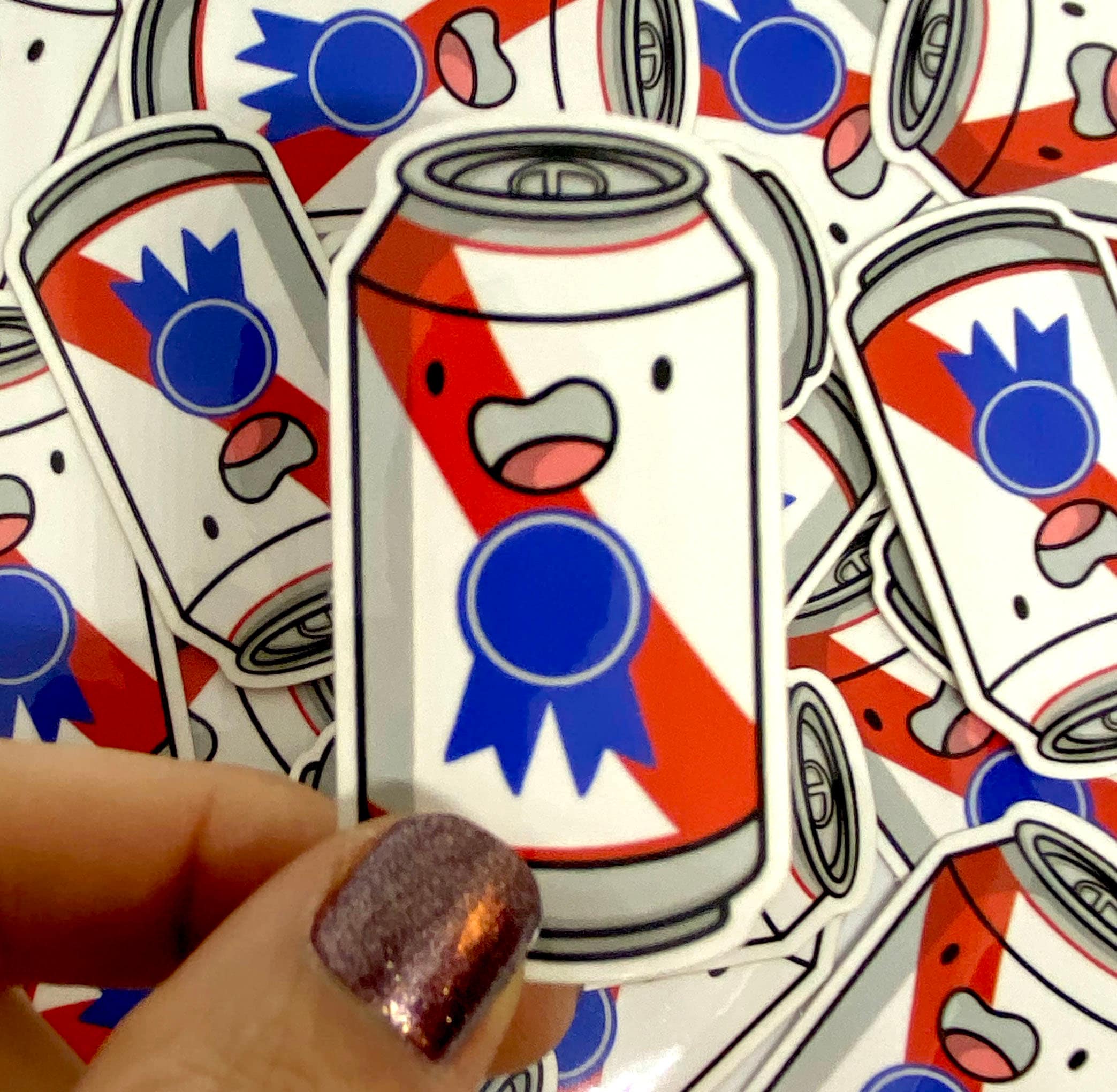 Beer Can Mini Sticker