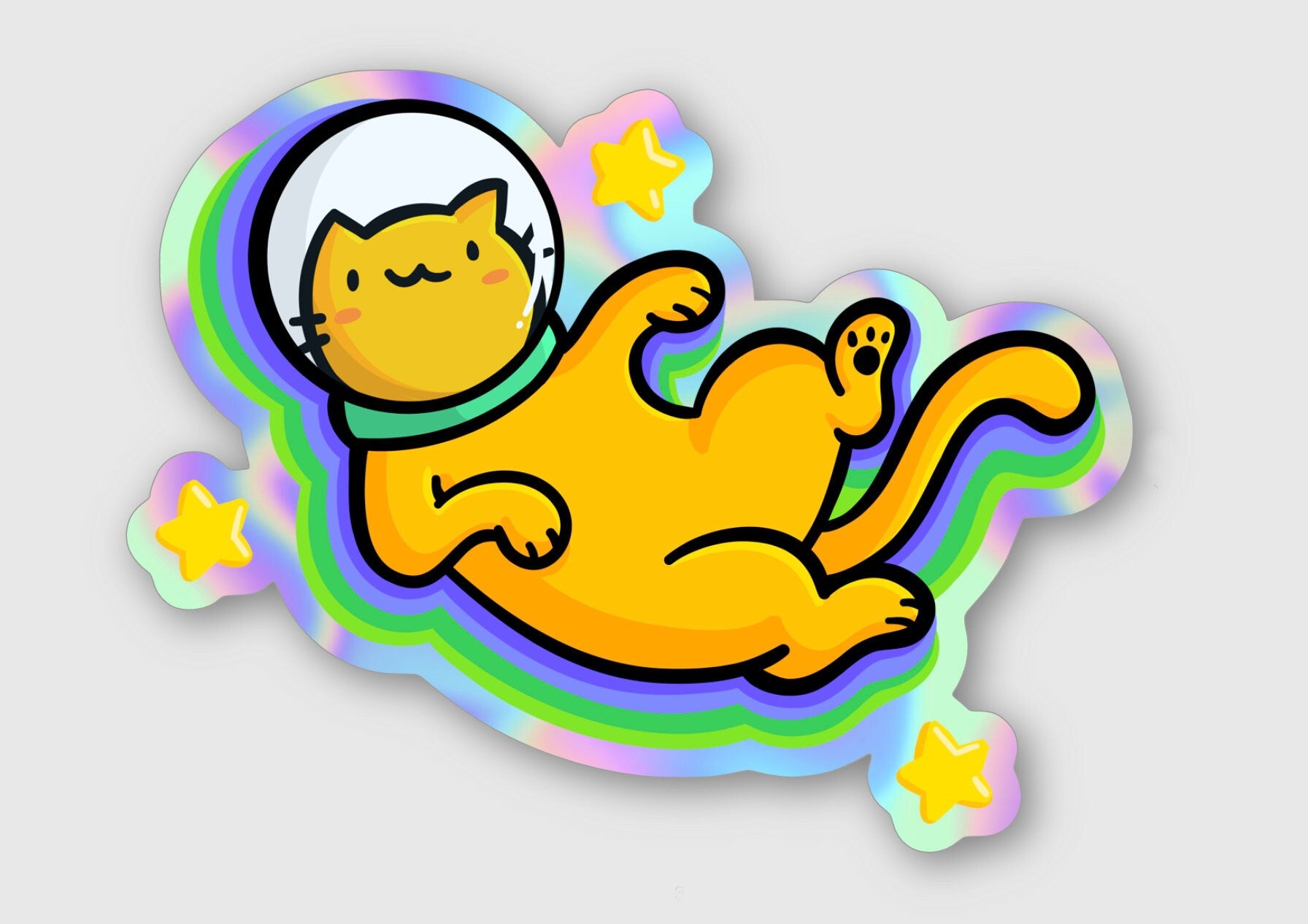 Space Cat Holographic Sticker