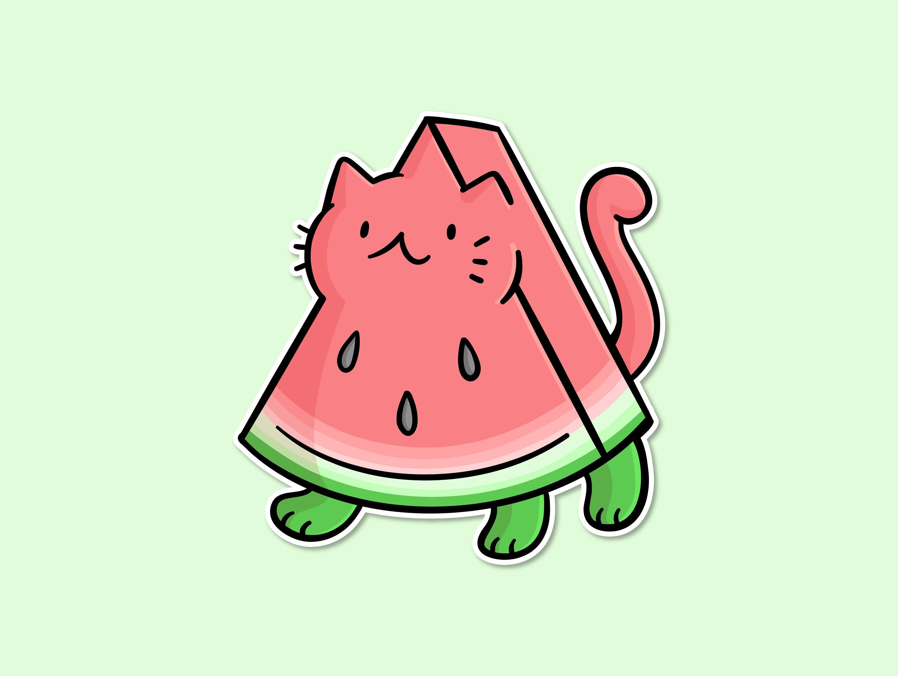 Watermelon Cat Sticker