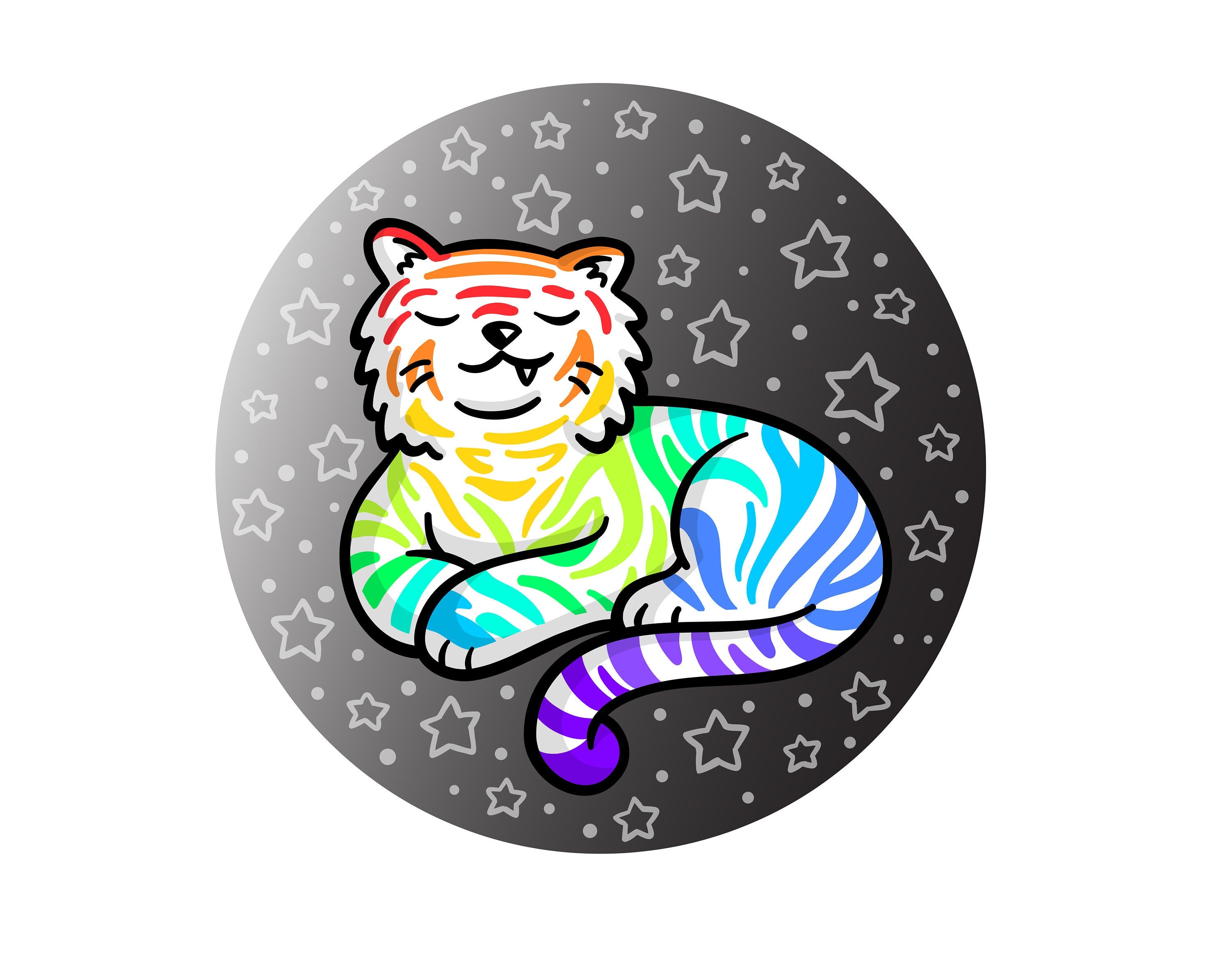 Rainbow Tiger Sticker