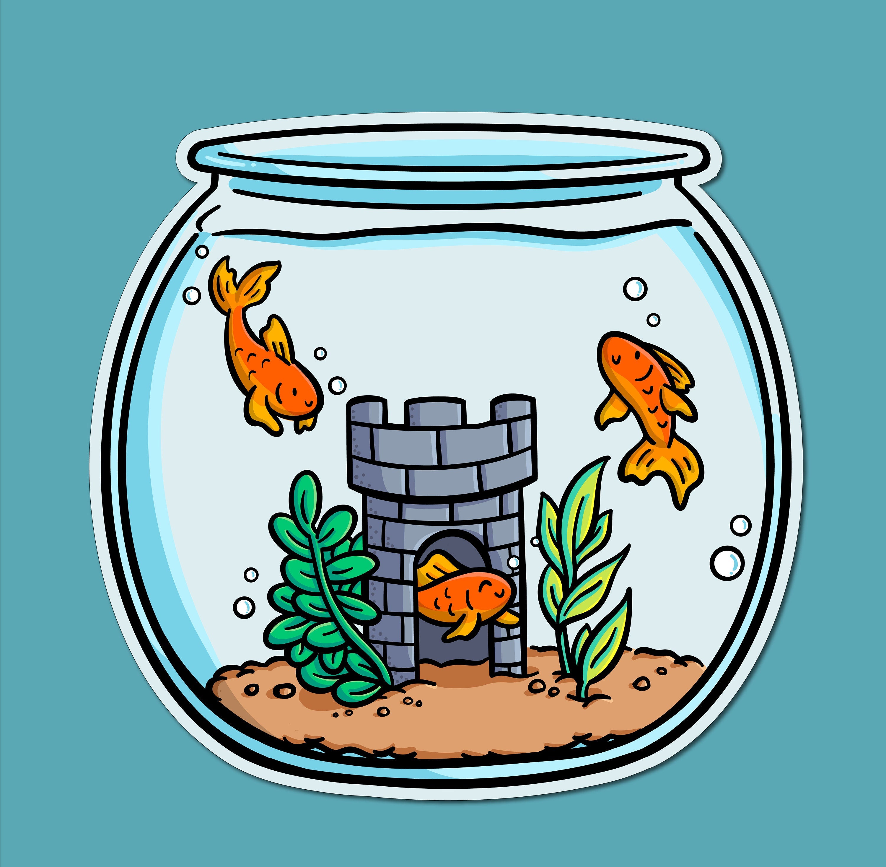 Fishbowl Clear Sticker
