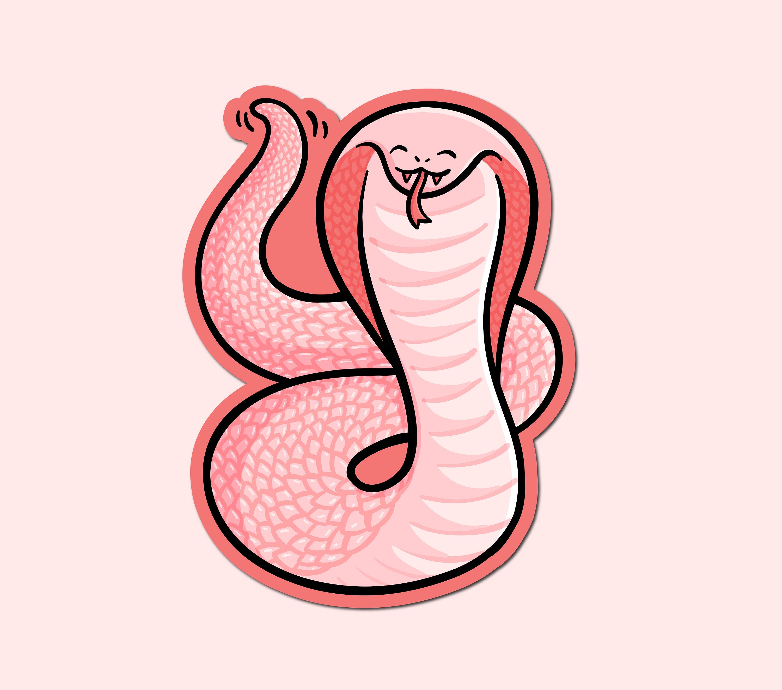 Pink Snake Sticker
