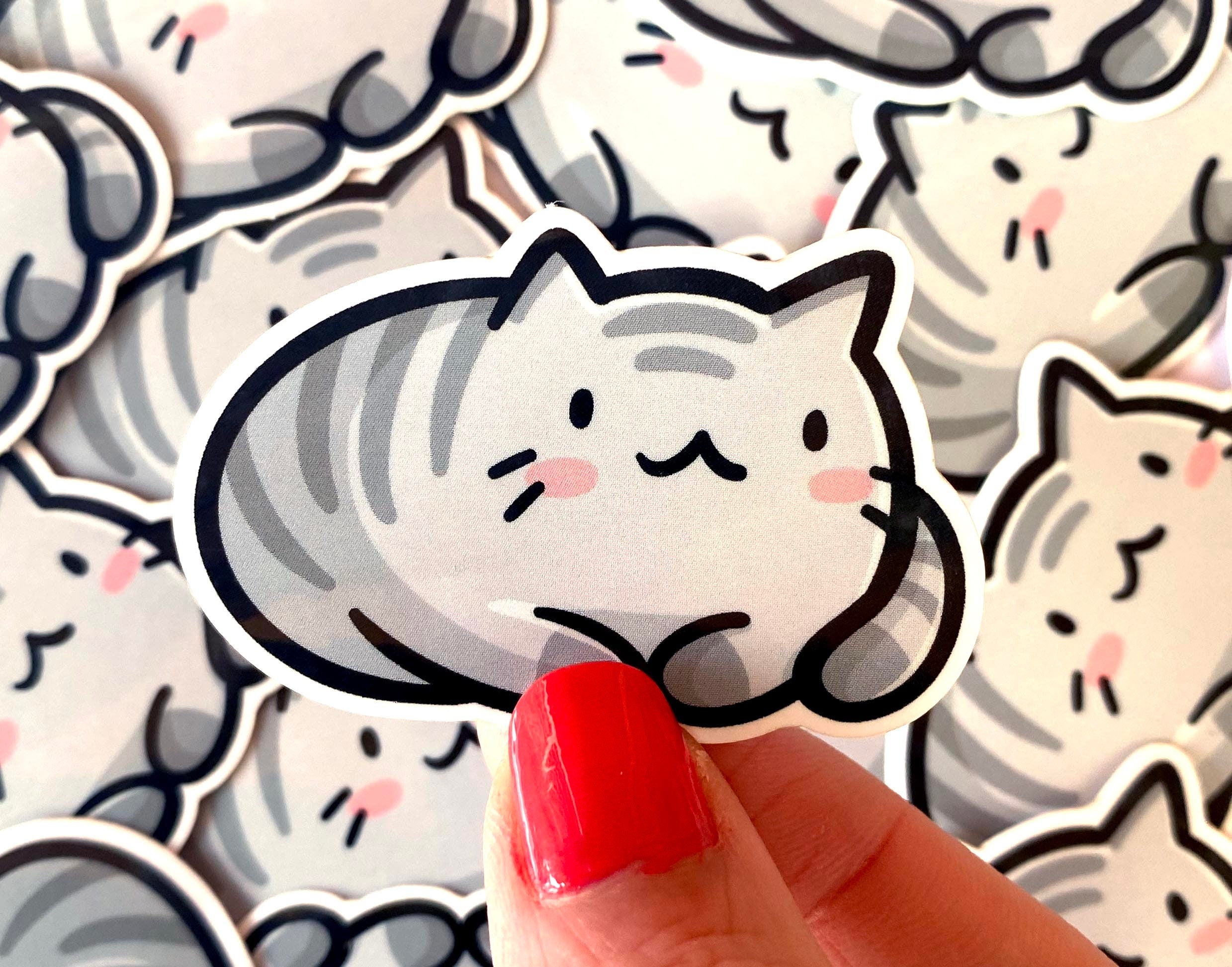 Gray Cat Mini Sticker
