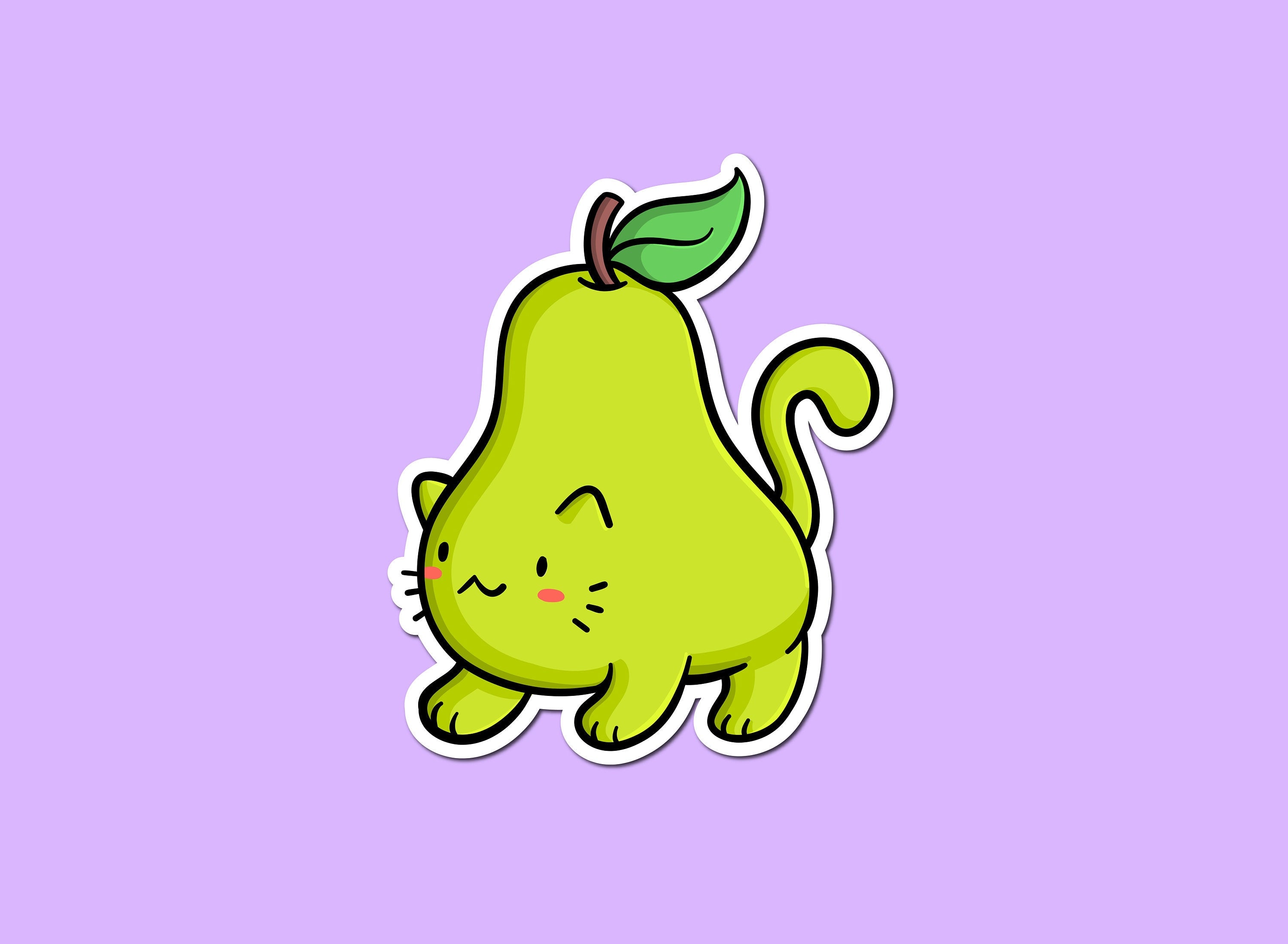 Pear Cat Sticker