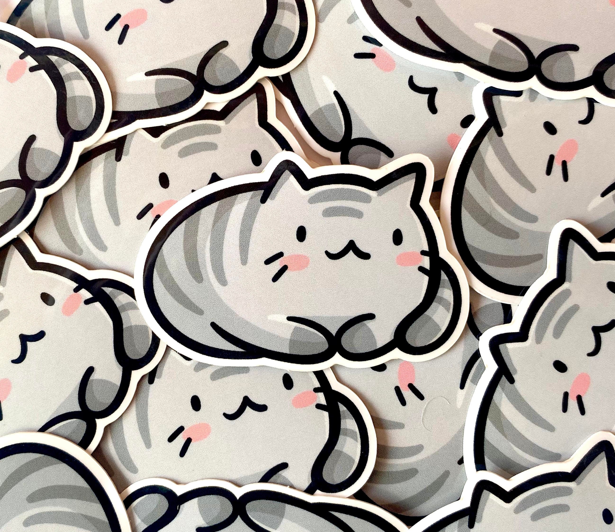 Gray Cat Mini Sticker
