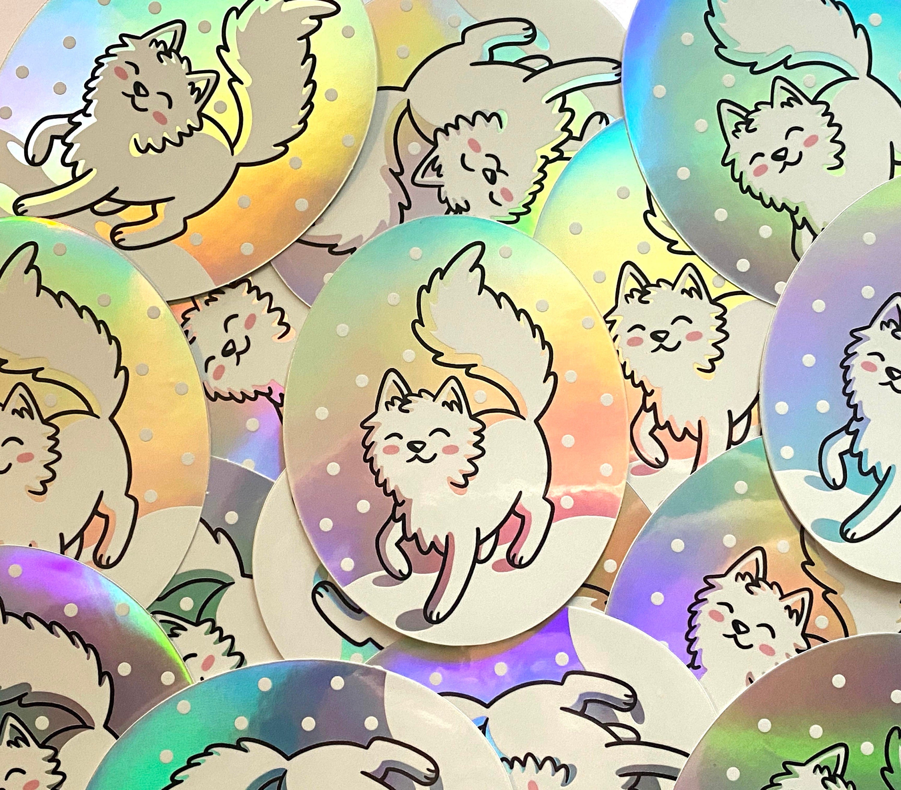 Arctic Fox Holographic Sticker