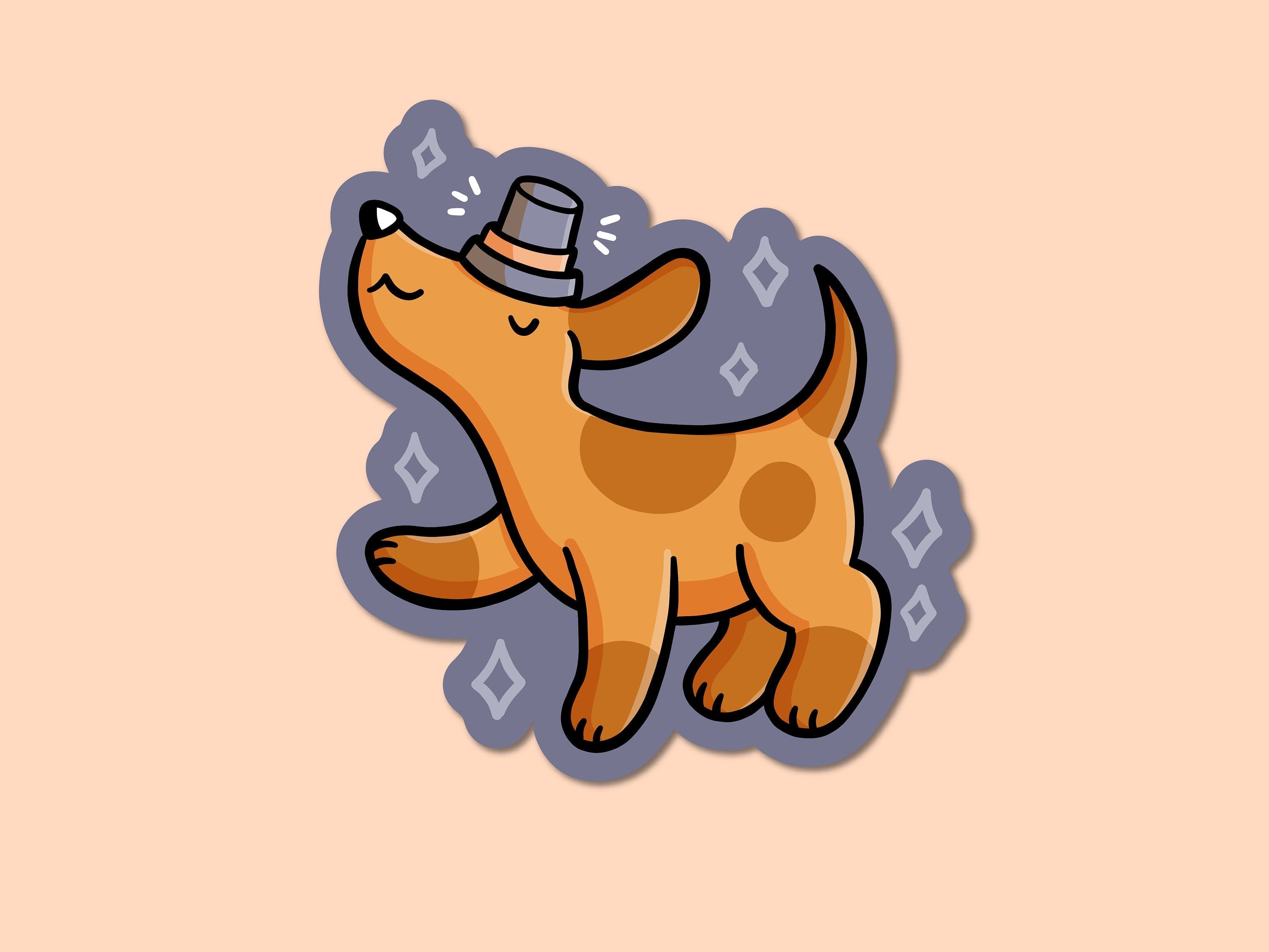 Top Hat Dog Sticker (Discontinued!)