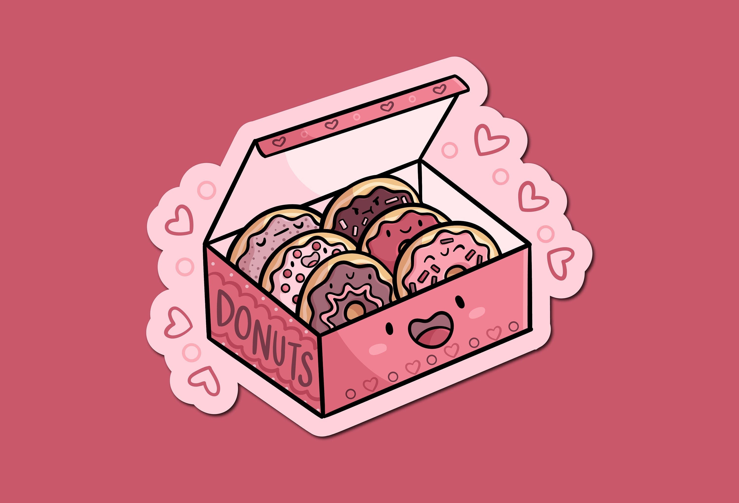 Box of Donuts Sticker