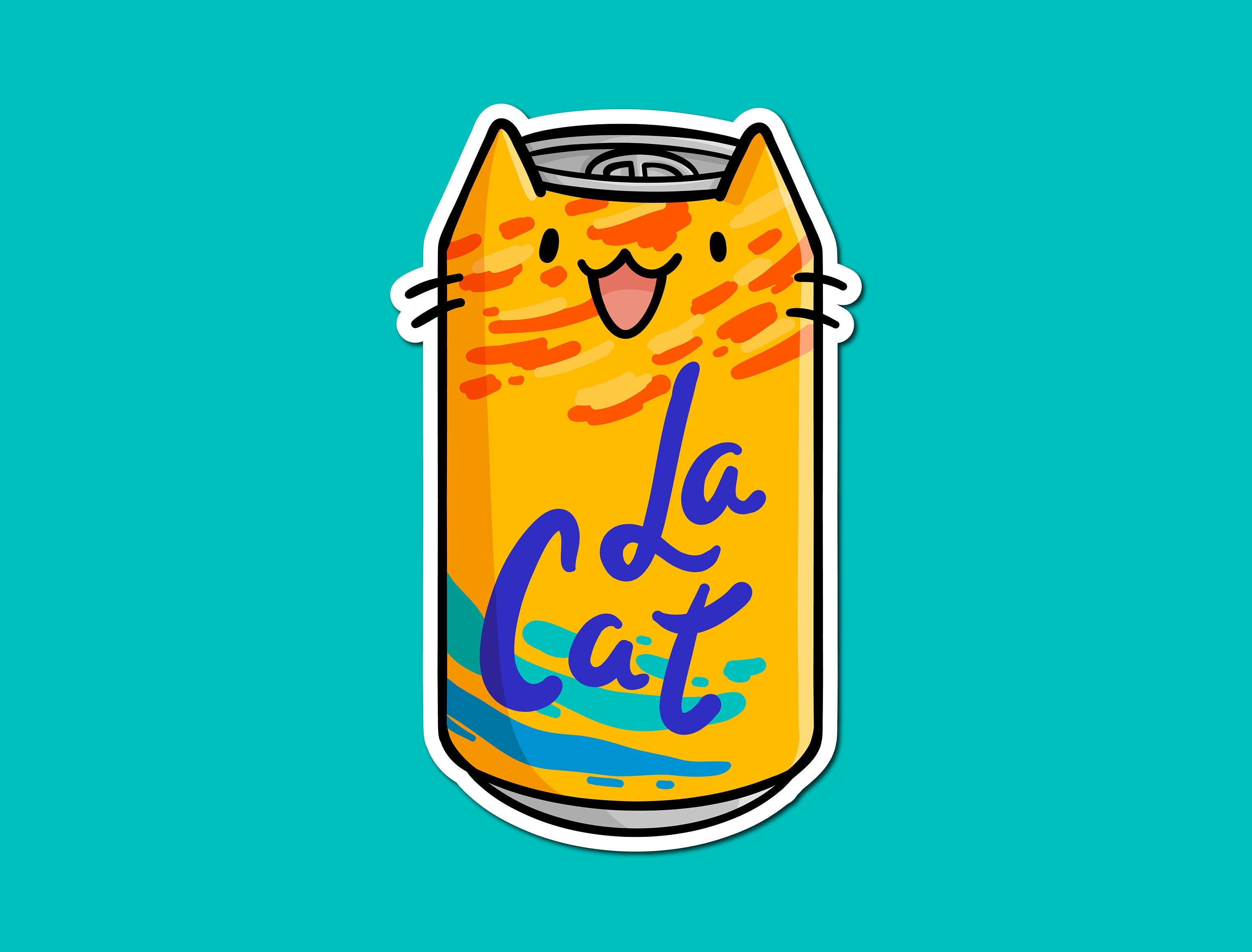 La Cat Sticker (Orange)