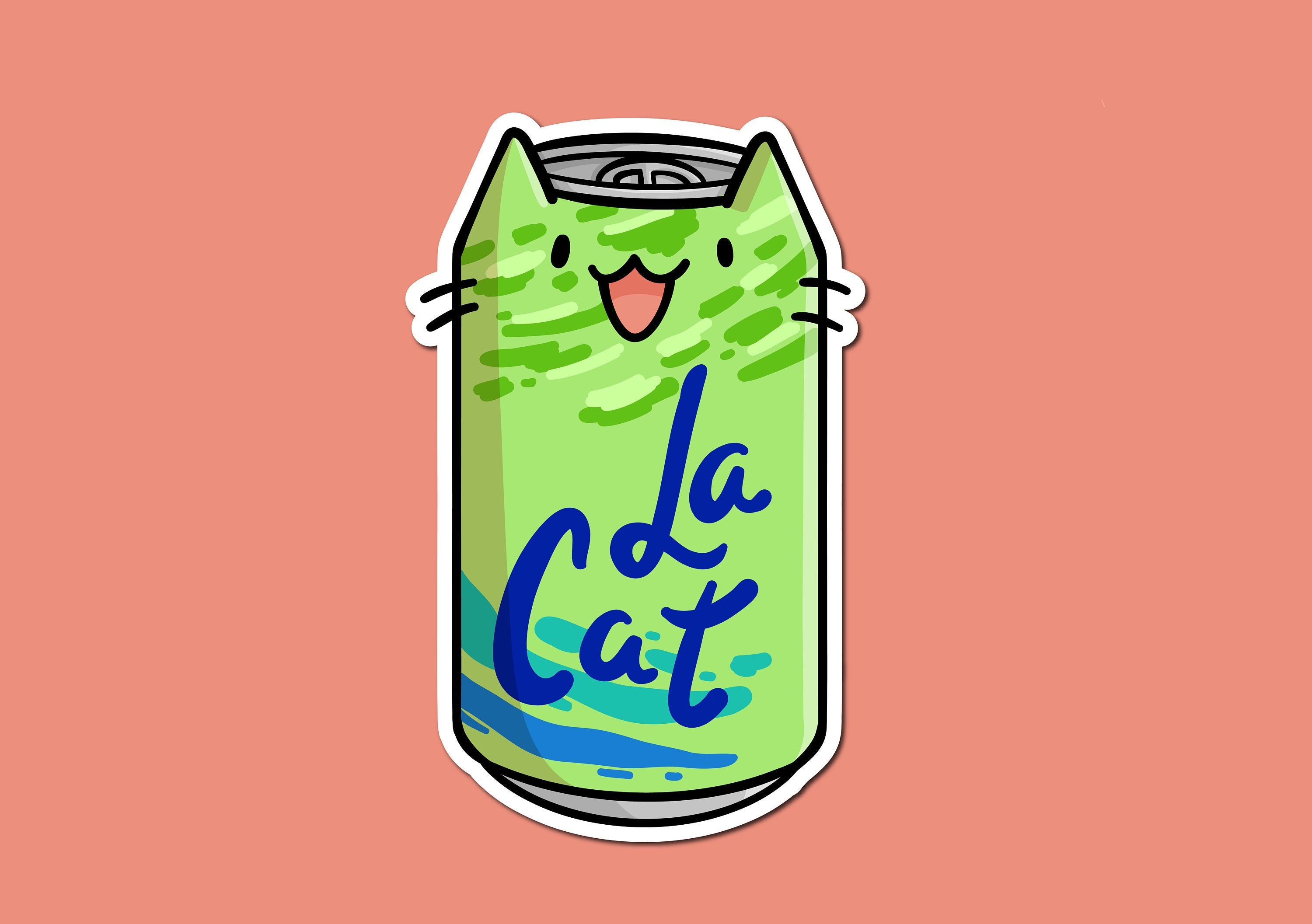 La Cat Sticker (Lime)