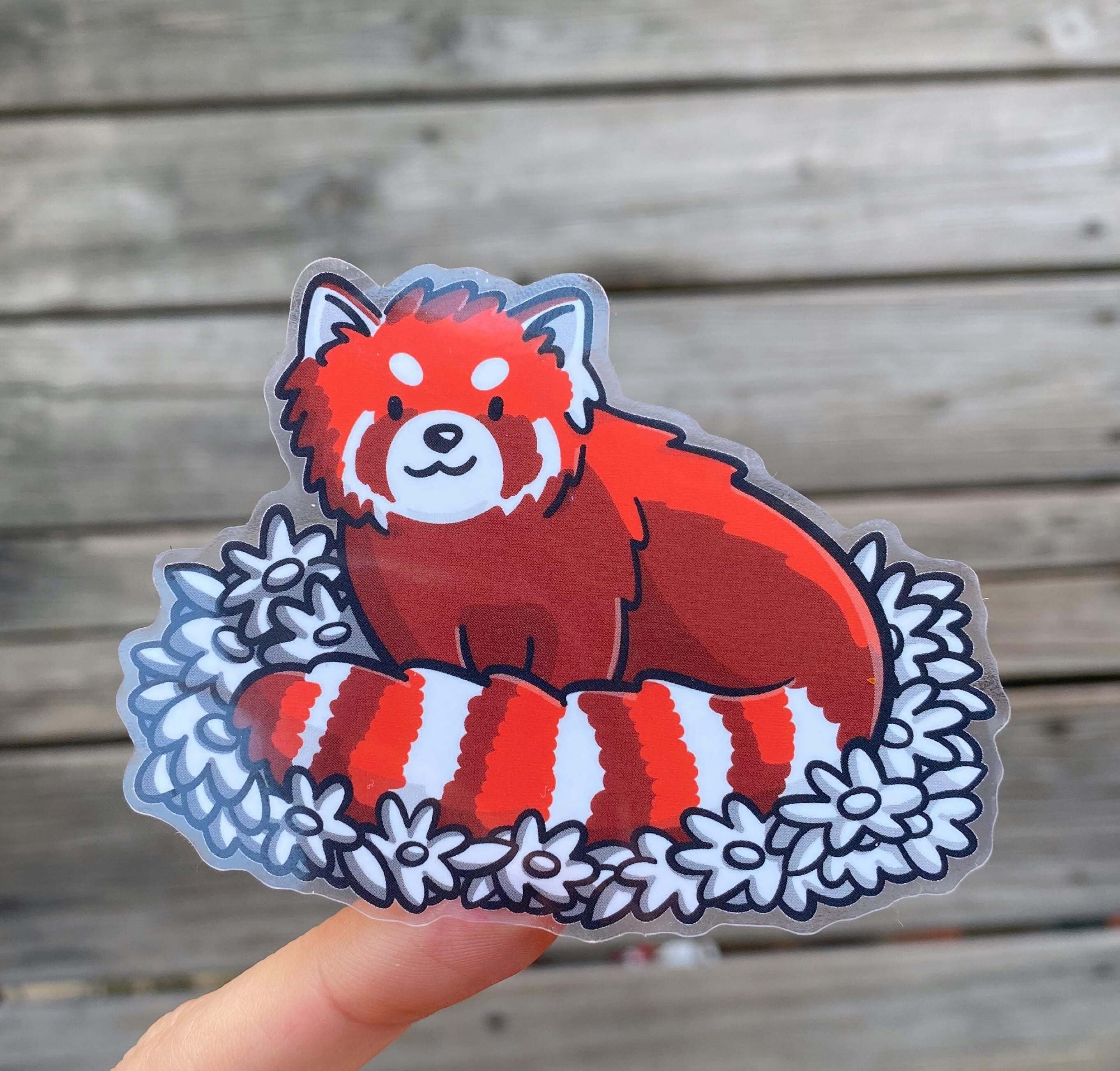 Red Panda Clear Sticker