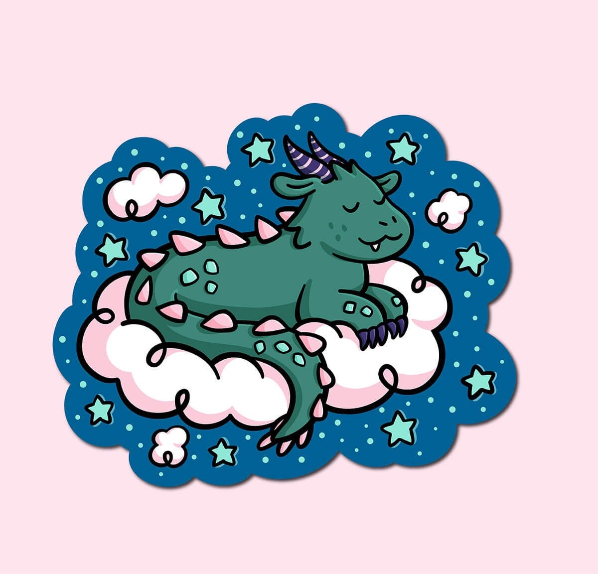 Sleepy Dragon Sticker