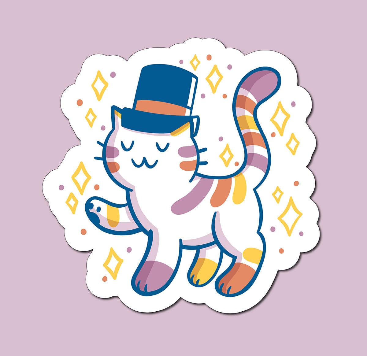 Top Hat Cat Sticker