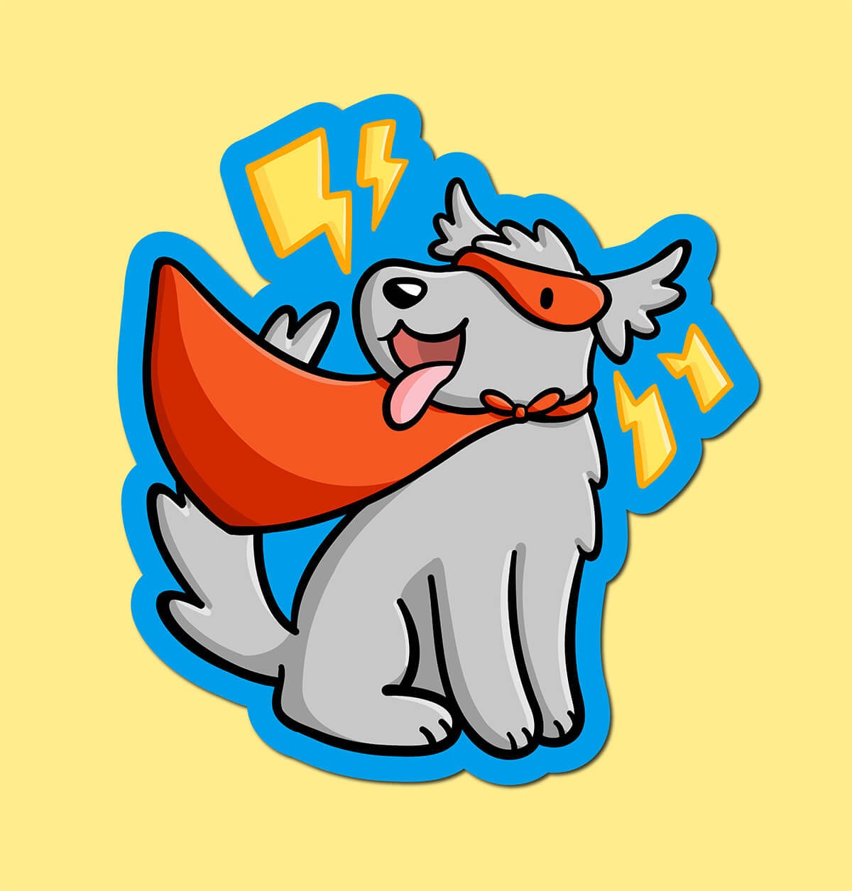Superhero Dog Sticker