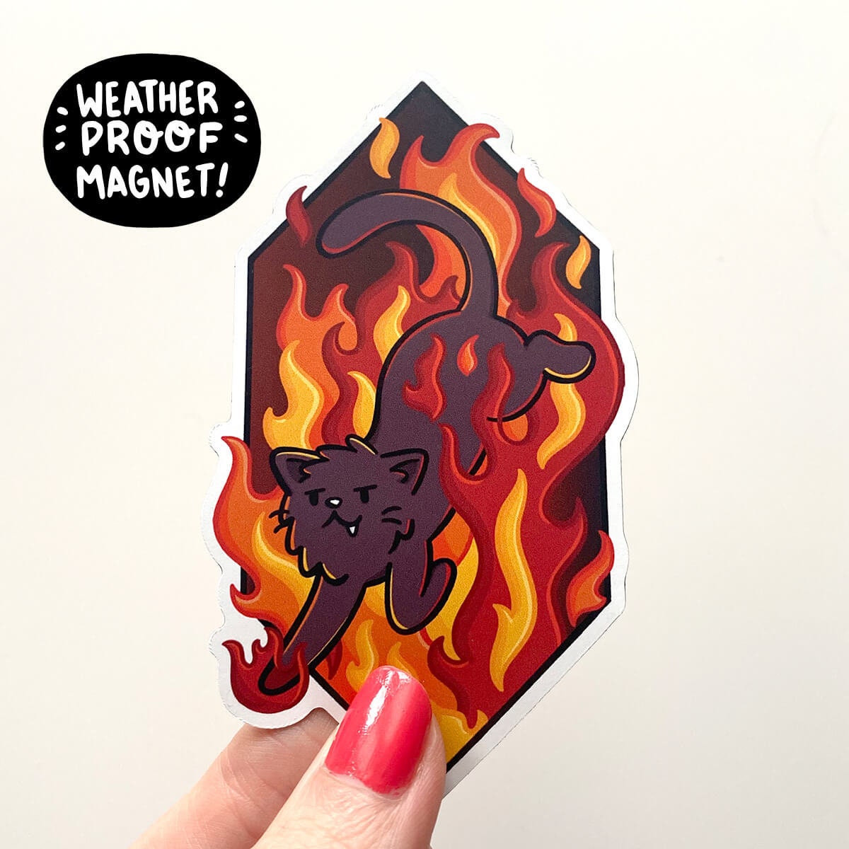 Fire Cat Magnet
