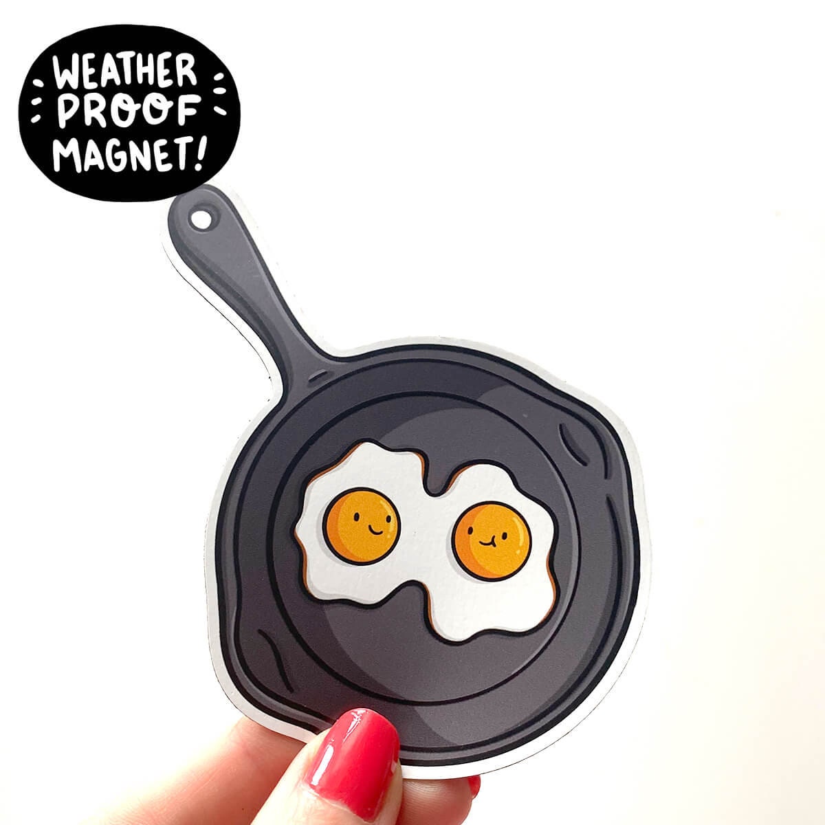 Cast Iron Pan with Eggs Magnet