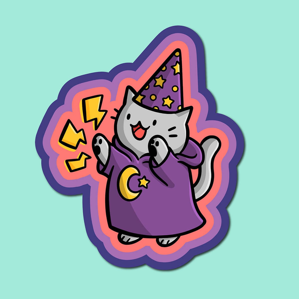 Wizard Kitty Sticker